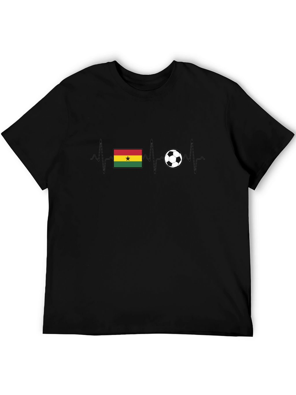 Ghana Soccer Flag Heartbeat T-Shirt