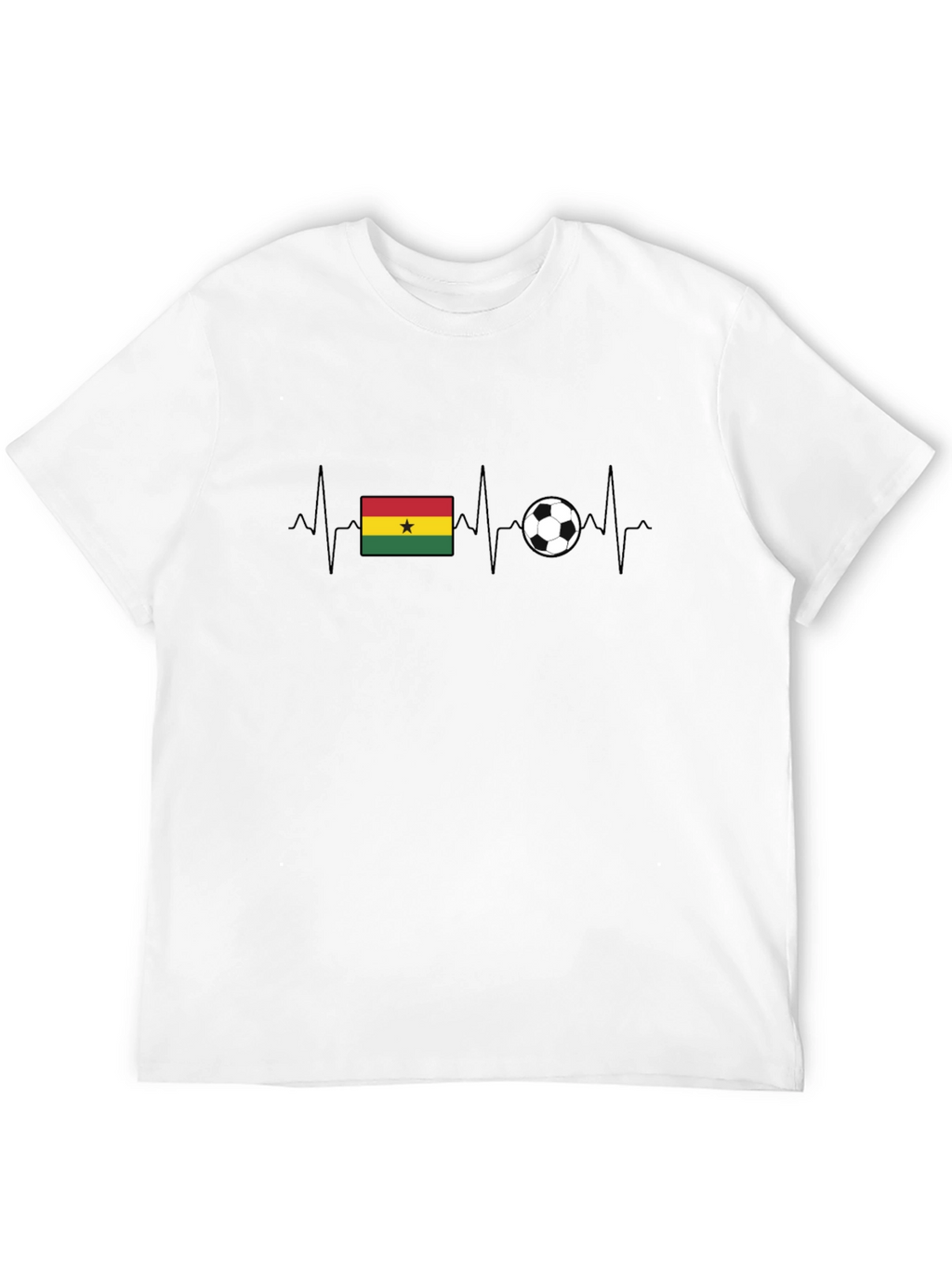 Ghana Soccer Flag Heartbeat T-Shirt