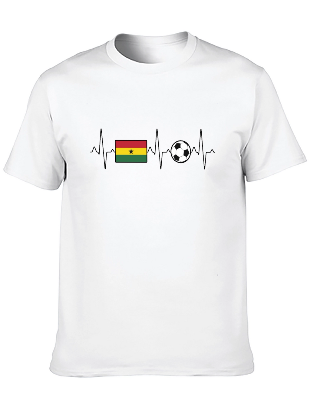 Ghana Soccer Flag Heartbeat T-Shirt