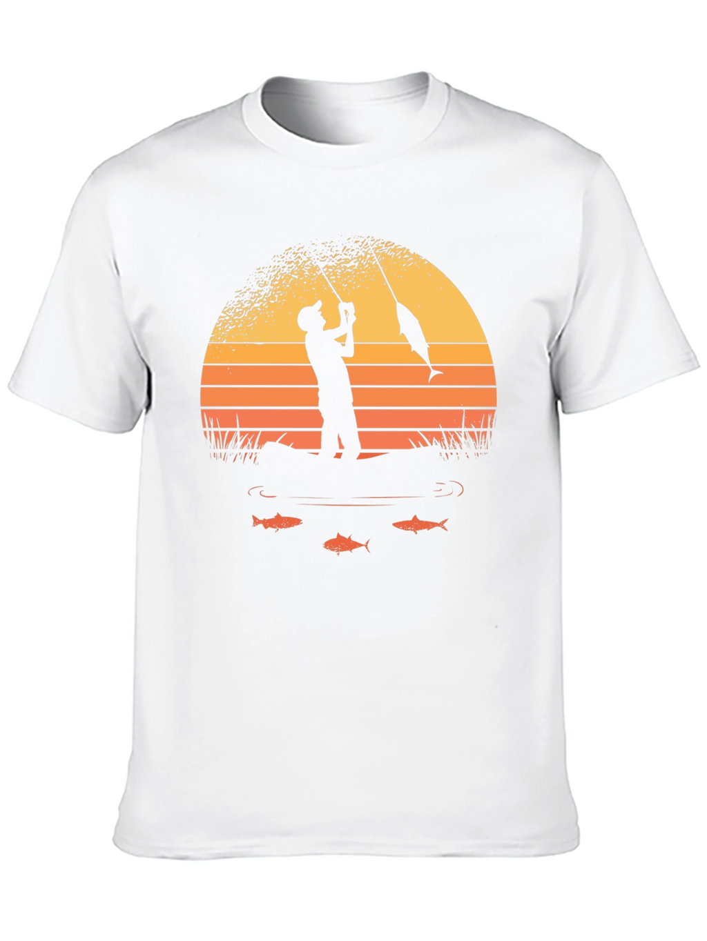 Fishing Sunset Graphic Tee - Black