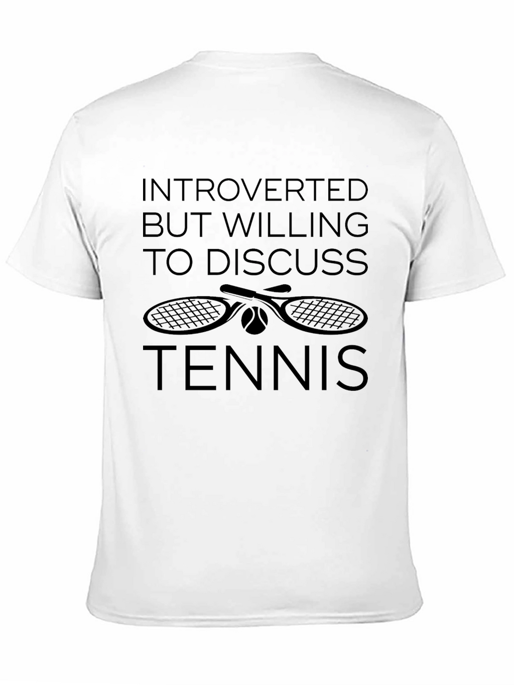 Introverted Tennis Lover Black Graphic T-Shirt