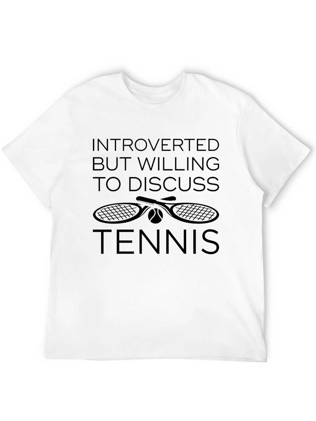Introverted Tennis Lover Black Graphic T-Shirt