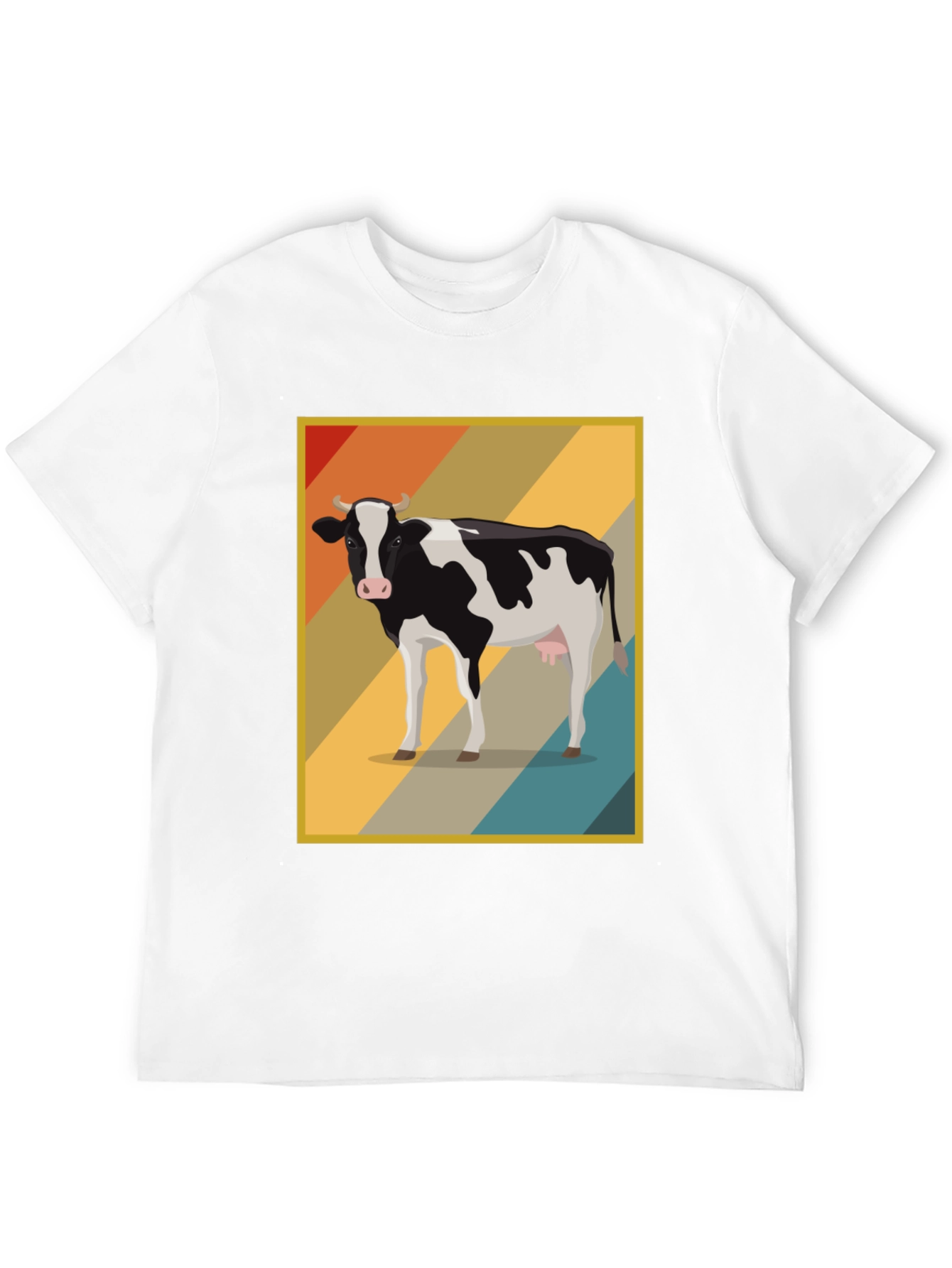 Retro Cow Graphic Tee - Farm Animal T-Shirt