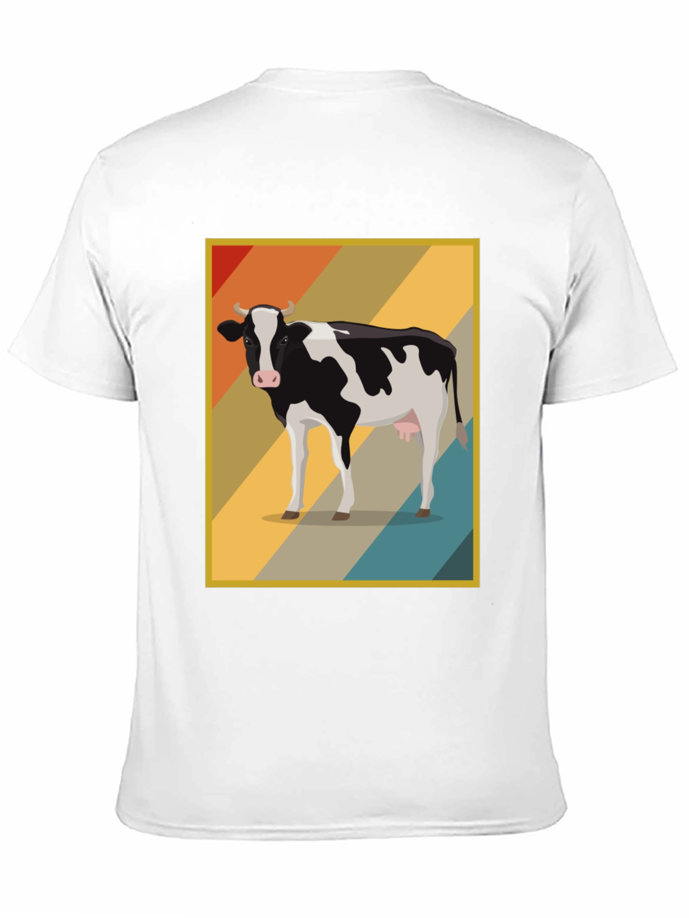 Retro Cow Graphic Tee - Farm Animal T-Shirt