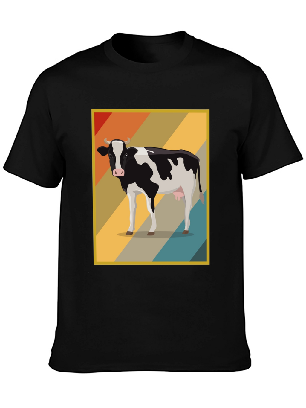 Retro Cow Graphic Tee - Farm Animal T-Shirt