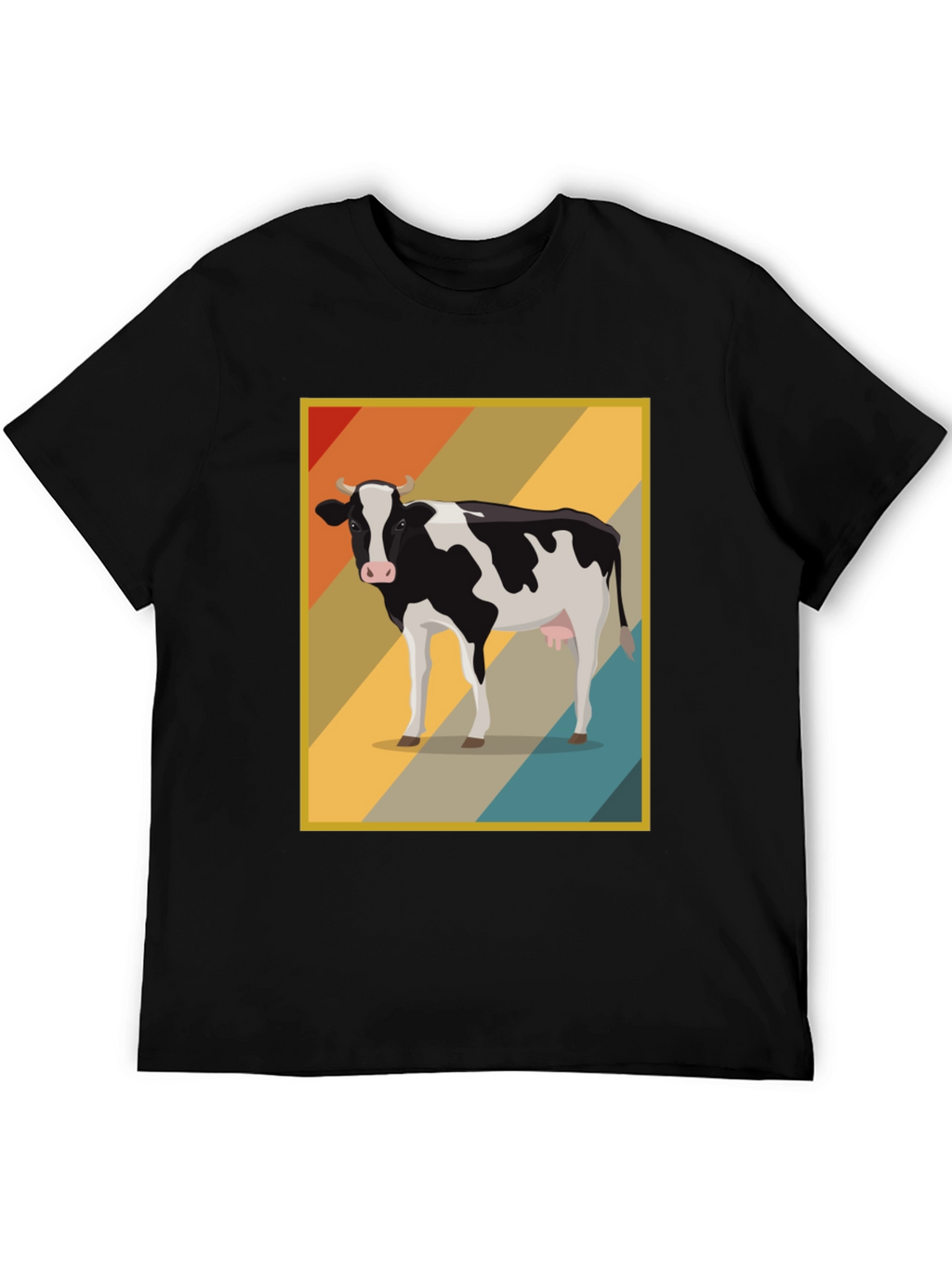 Retro Cow Graphic Tee - Farm Animal T-Shirt