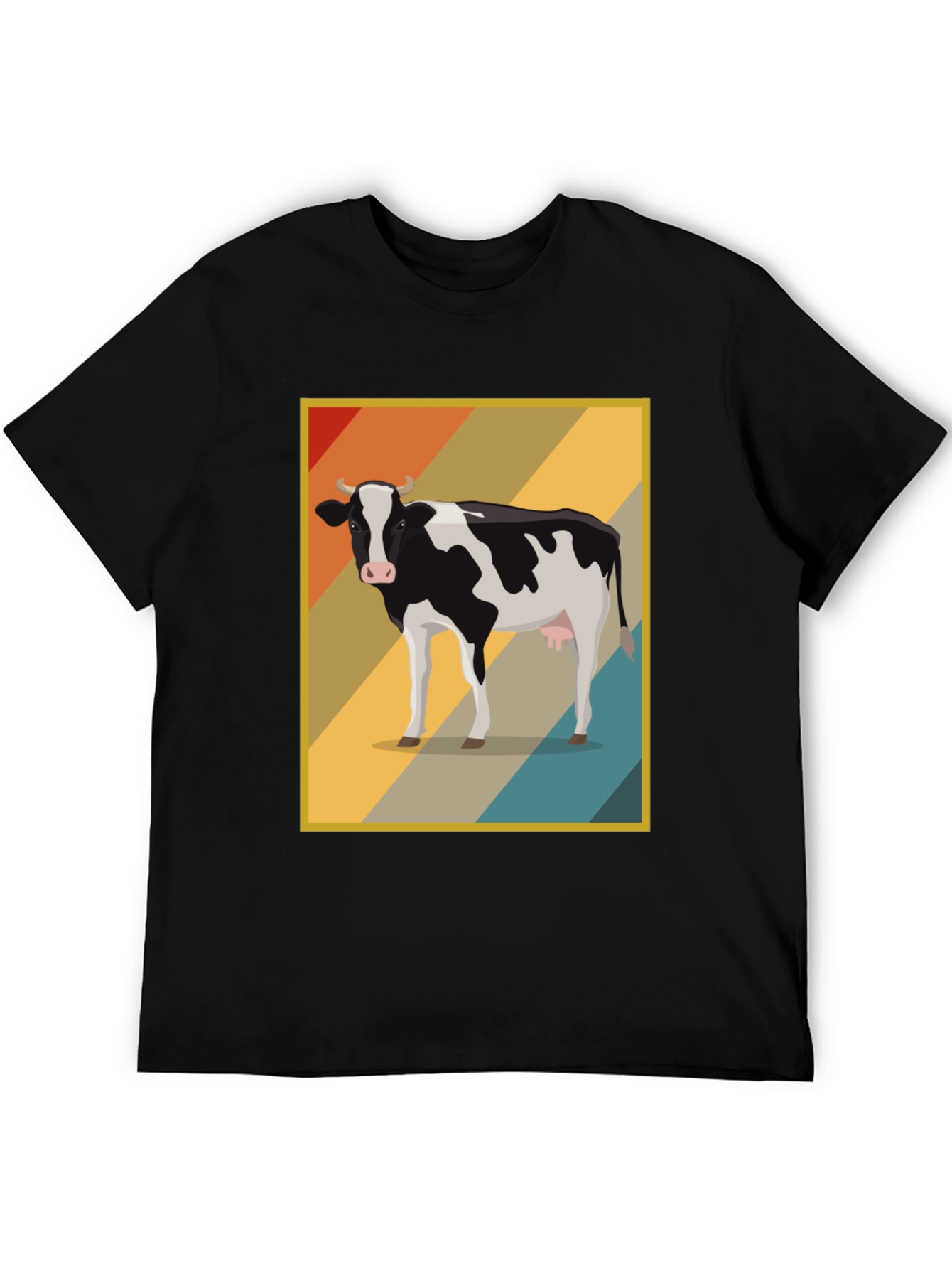 Retro Cow Graphic Tee - Farm Animal T-Shirt