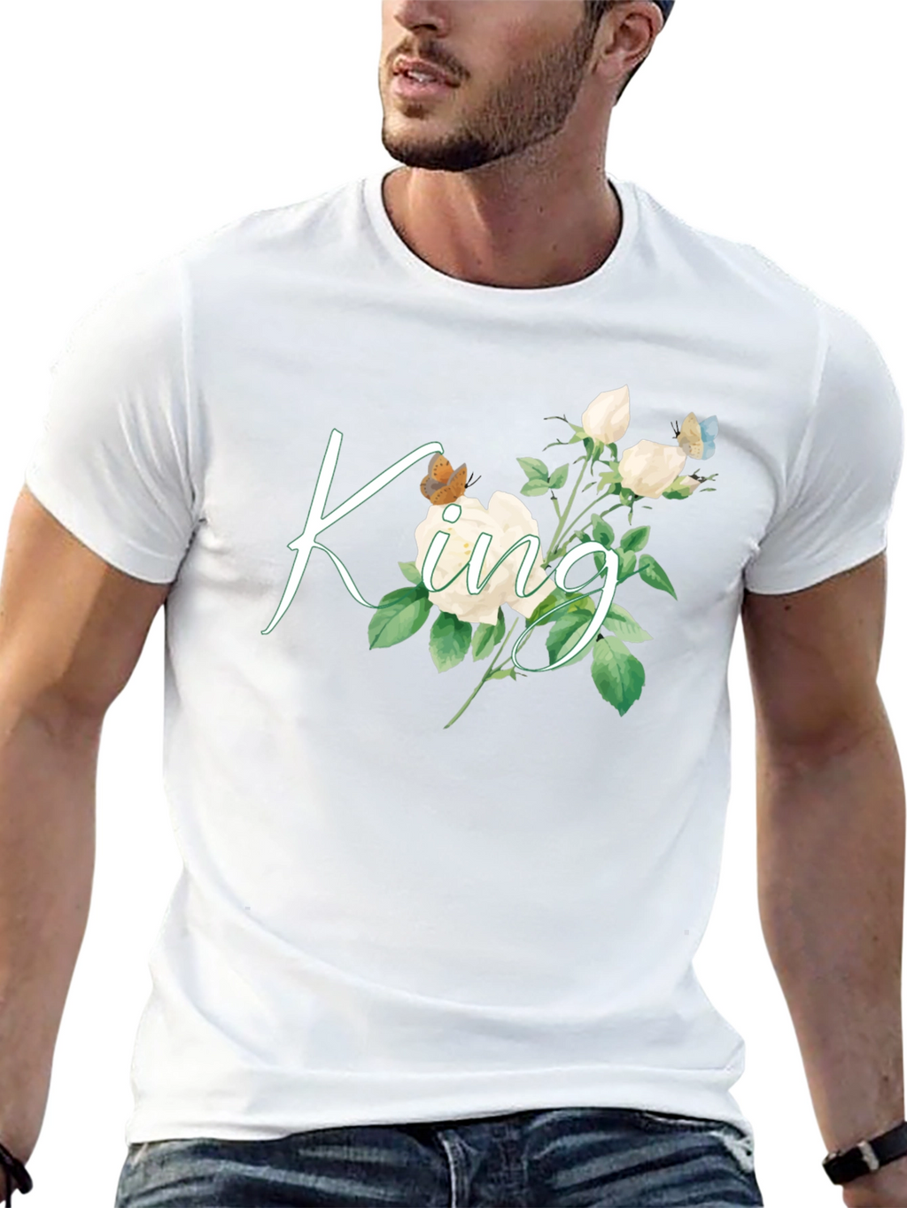Floral King Graphic Tee - Black