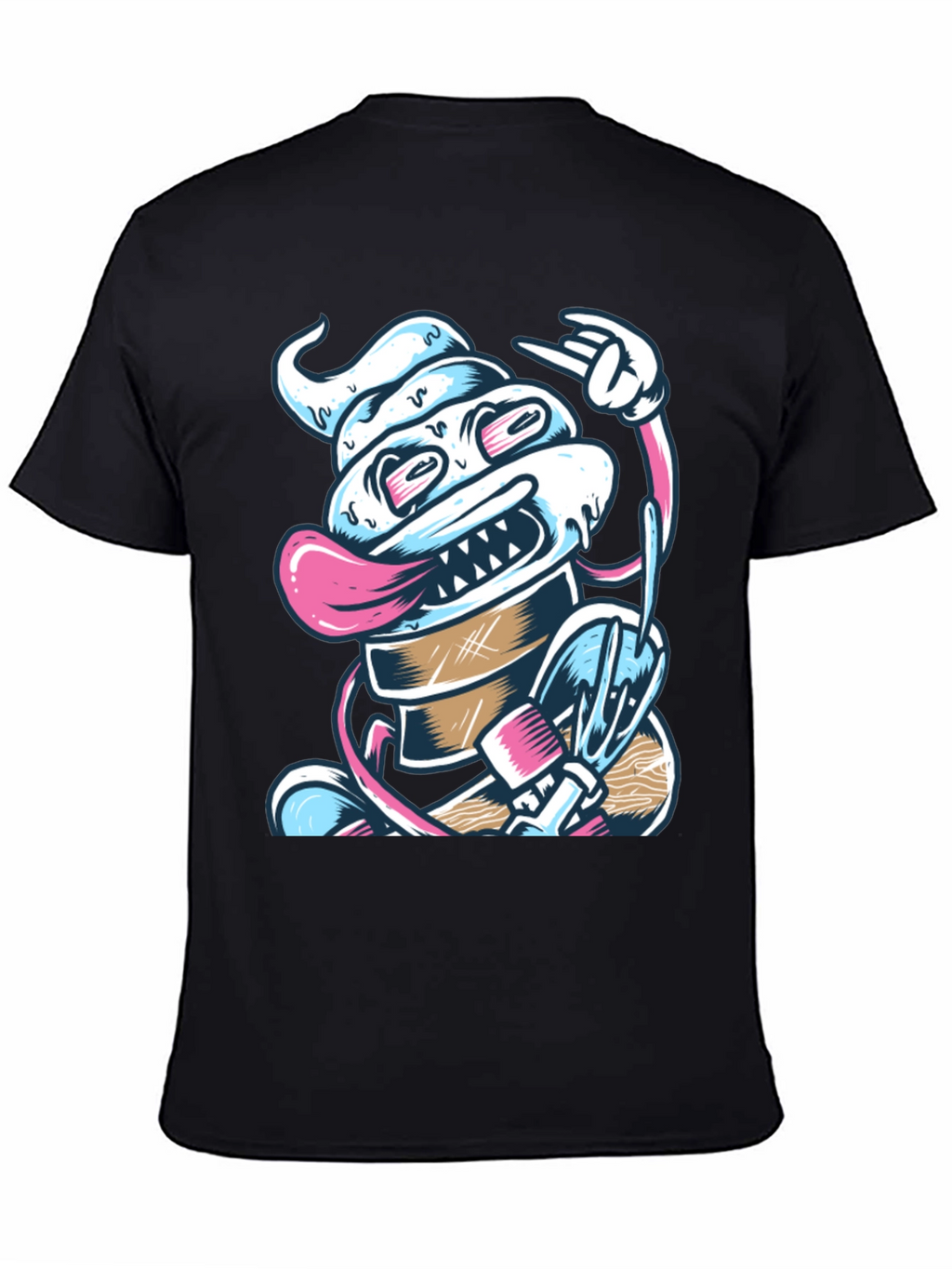 Cool Ice Cream Monster T-Shirt - Black