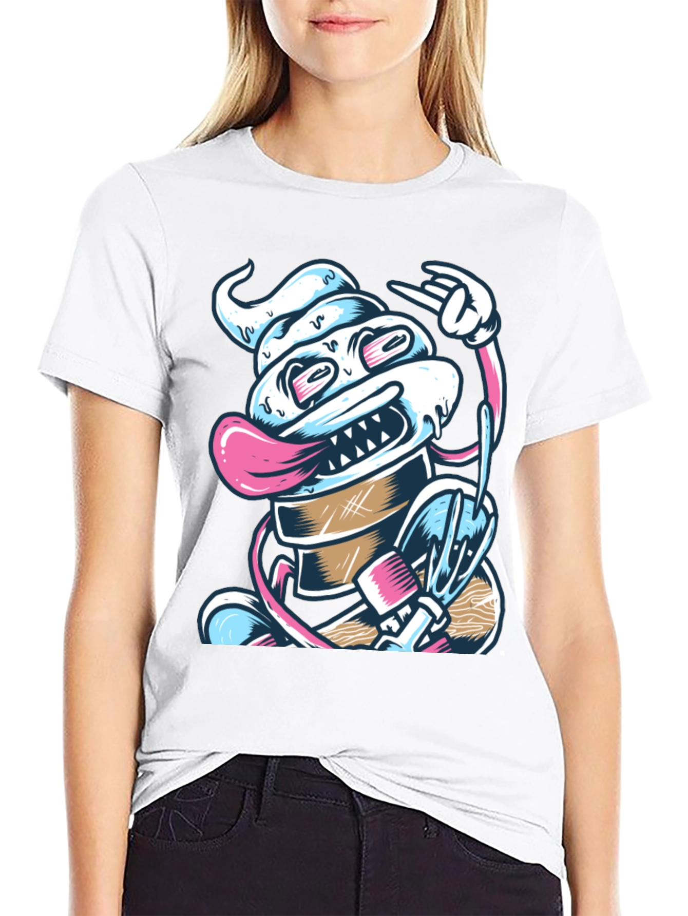 Cool Ice Cream Monster T-Shirt - Black