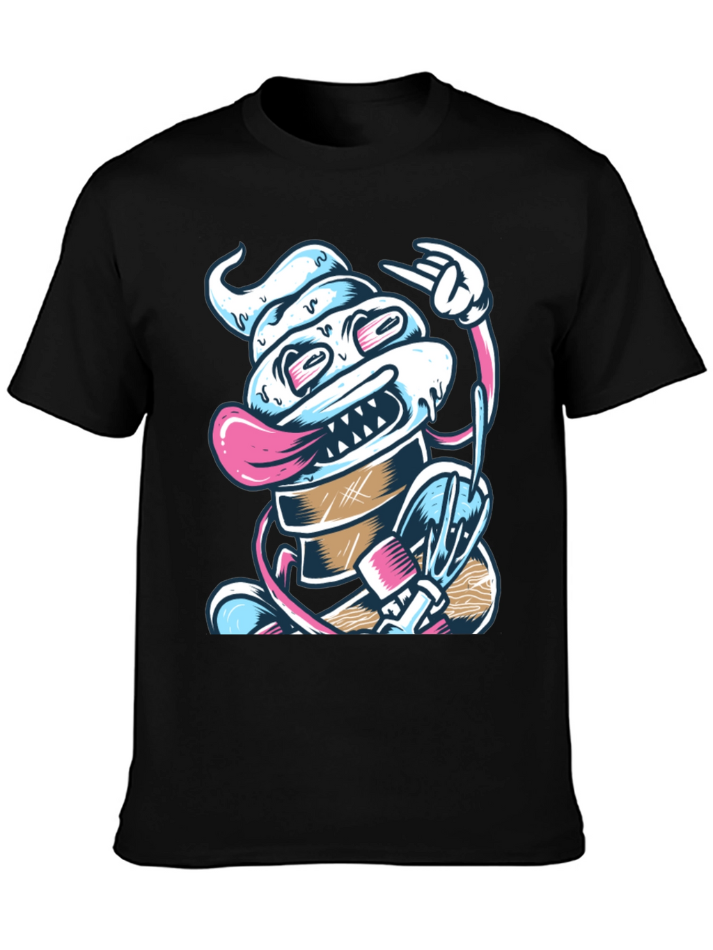 Cool Ice Cream Monster T-Shirt - Black