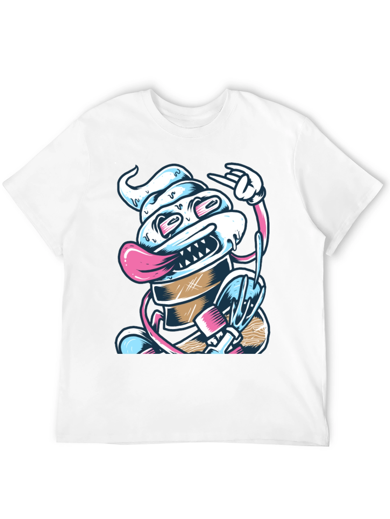 Cool Ice Cream Monster T-Shirt - Black