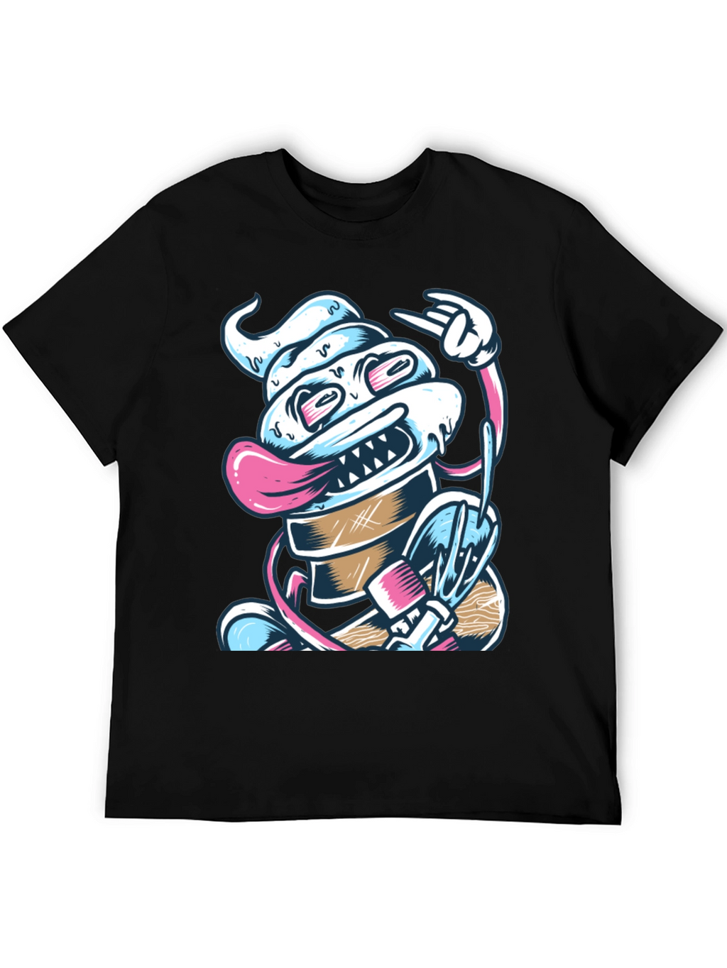 Cool Ice Cream Monster T-Shirt - Black