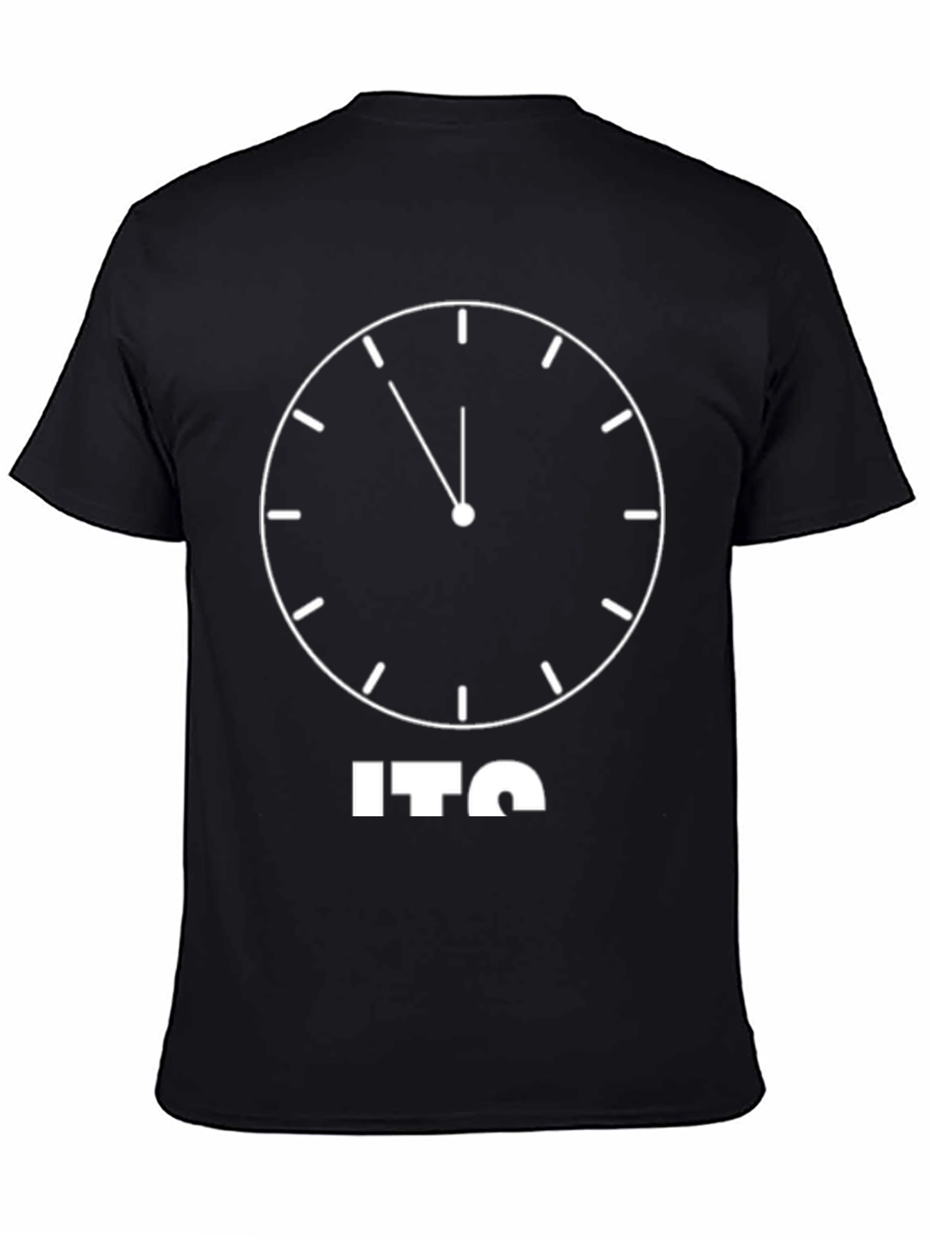 Its Time: Novelty Clock Graphic Tee - Black Cotton
