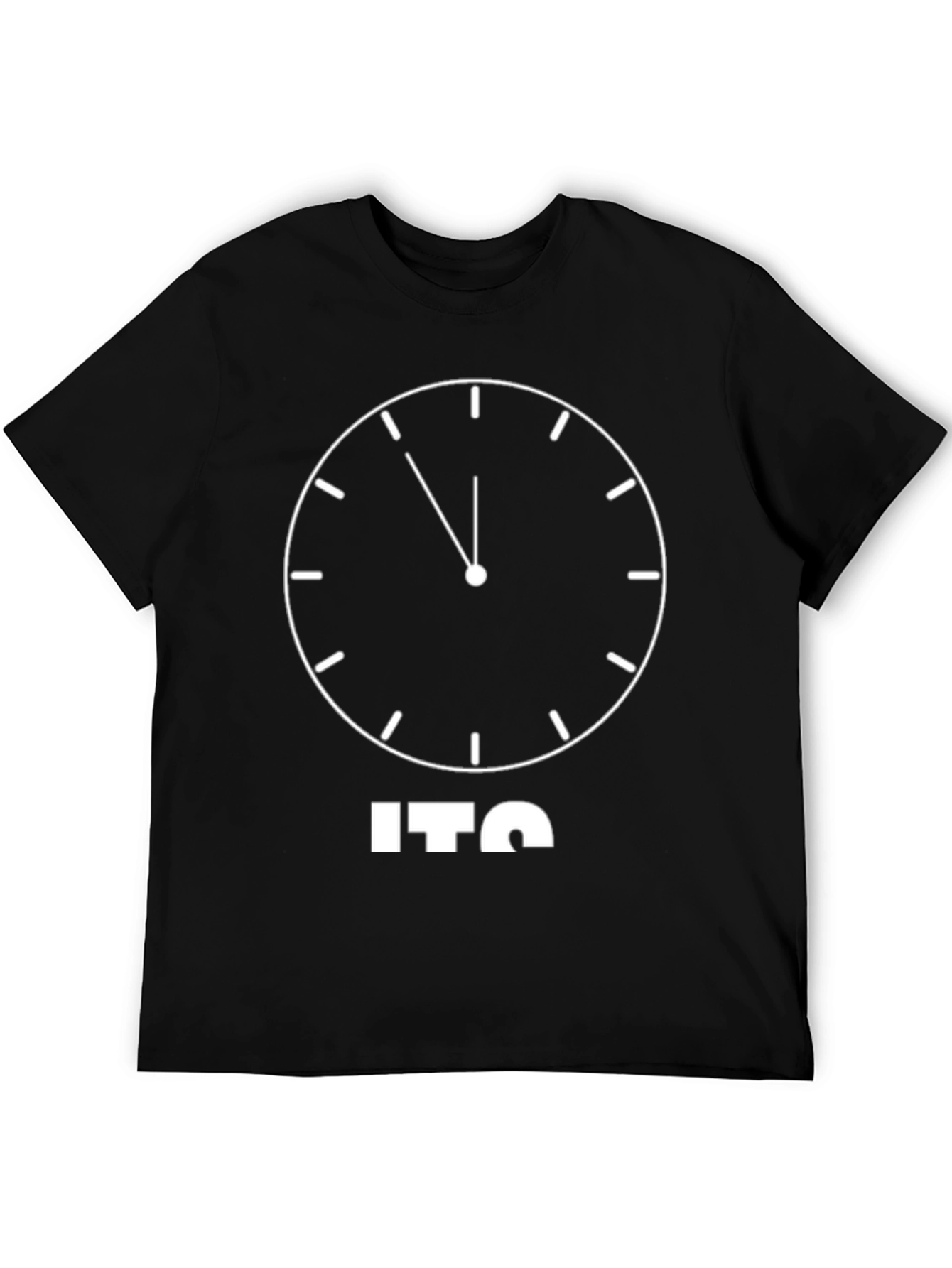 Its Time: Novelty Clock Graphic Tee - Black Cotton