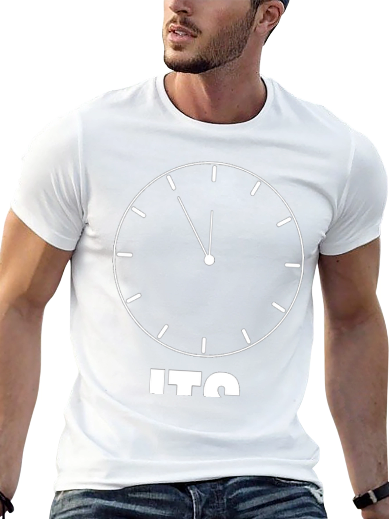 Its Time: Novelty Clock Graphic Tee - Black Cotton