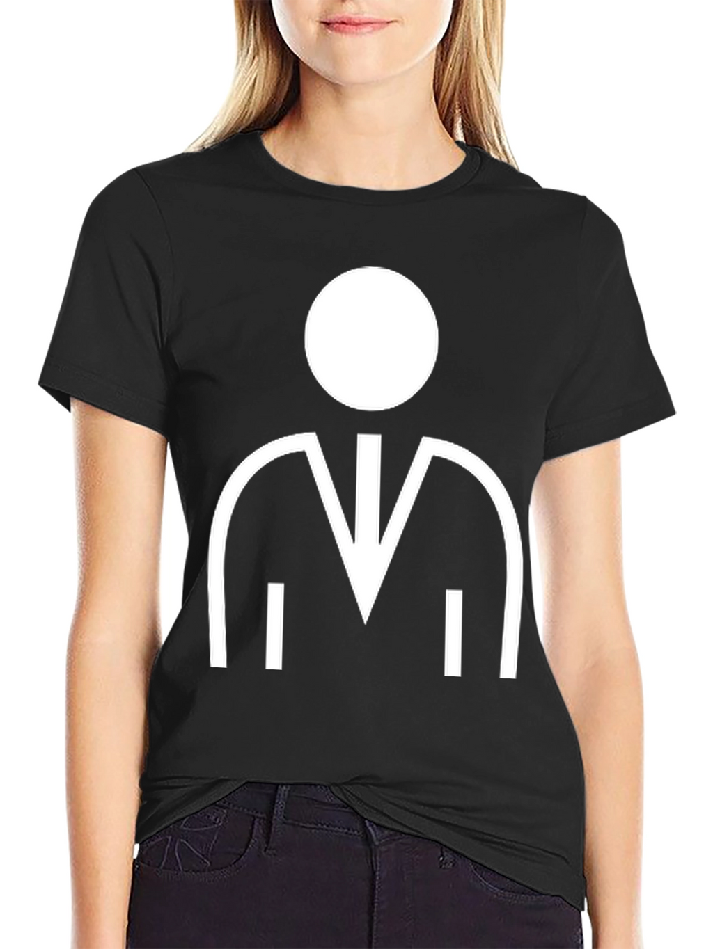 Geometric Person Graphic Black T-Shirt