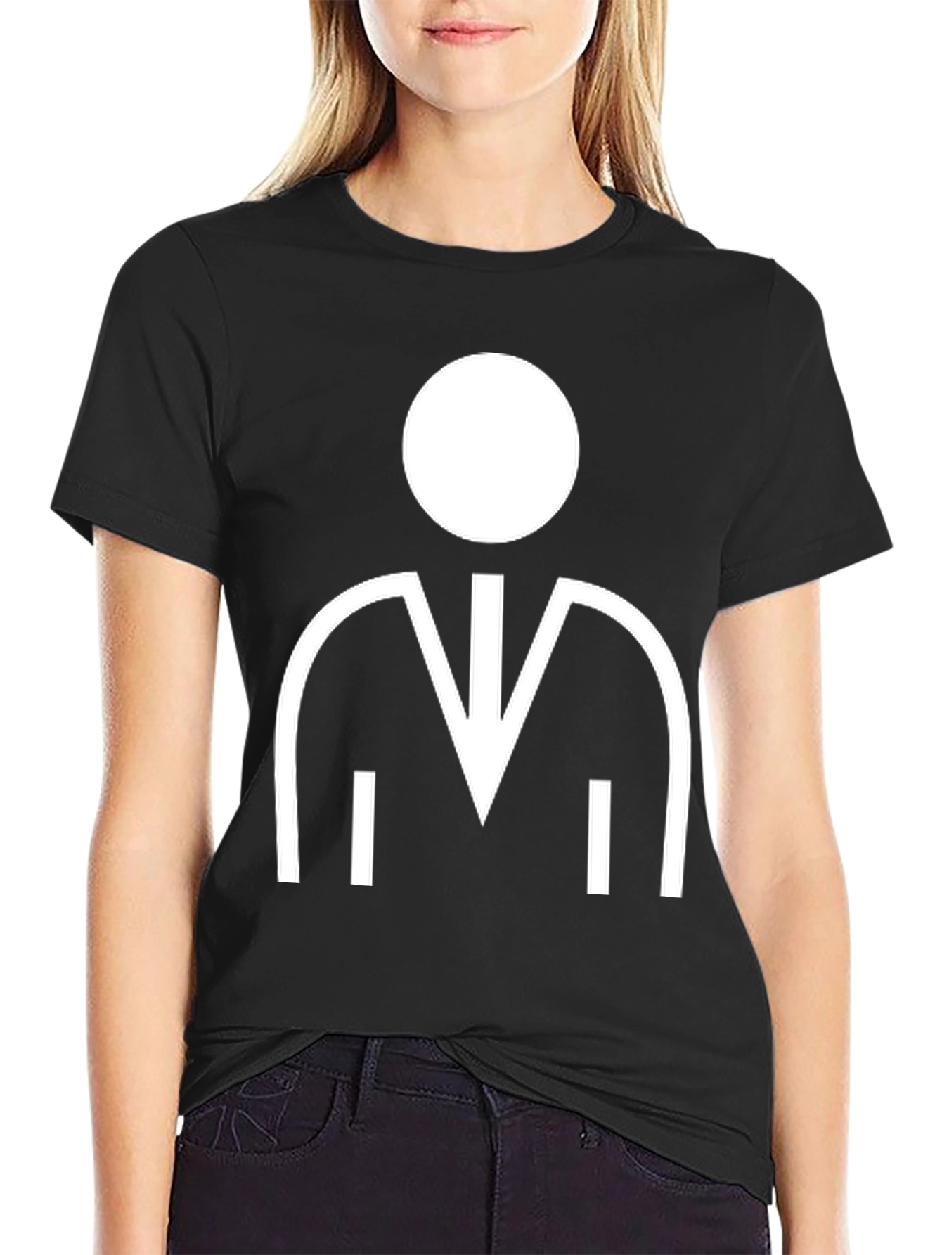 Geometric Person Graphic Black T-Shirt