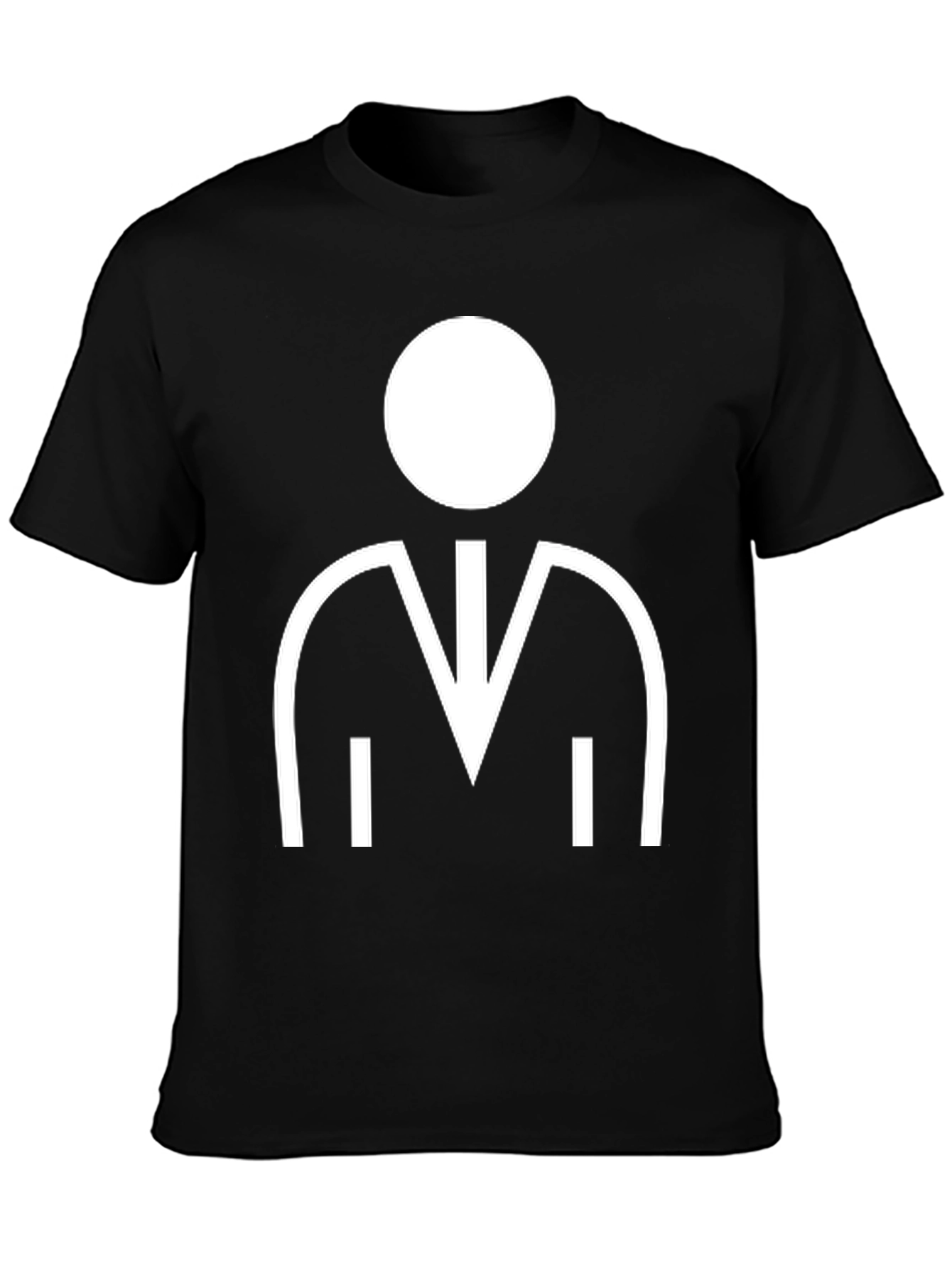 Geometric Person Graphic Black T-Shirt