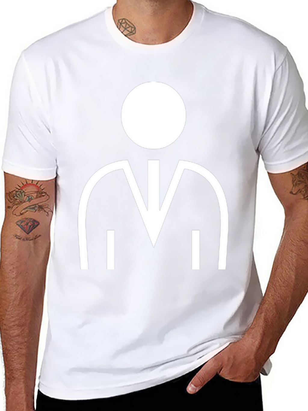Geometric Person Graphic Black T-Shirt