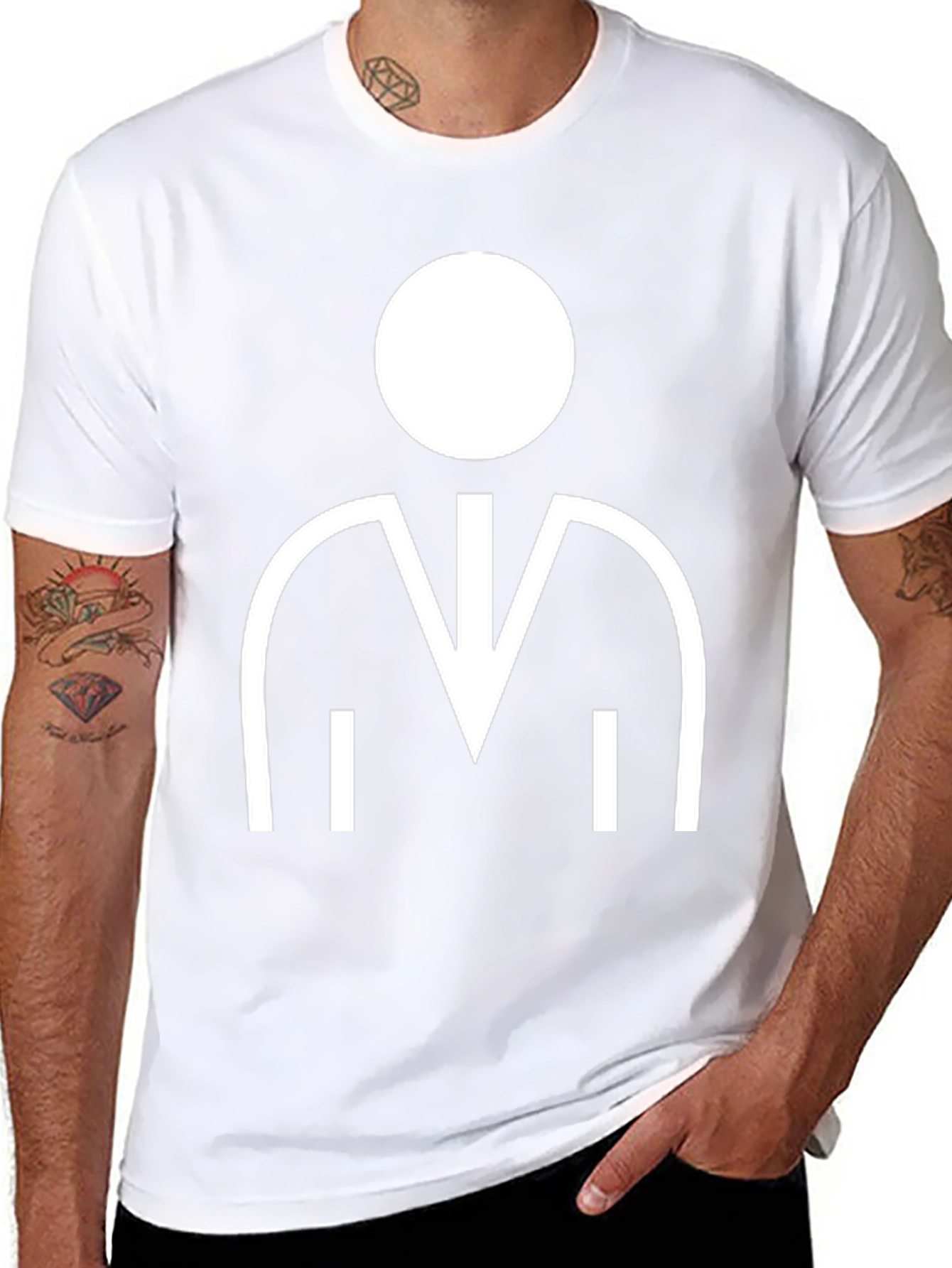 Geometric Person Graphic Black T-Shirt