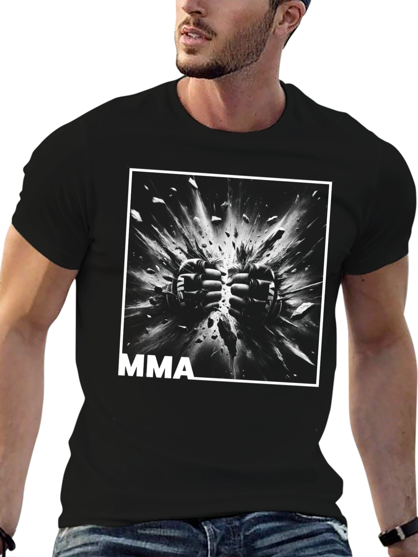 MMA Fighting Graphic Tee - Black