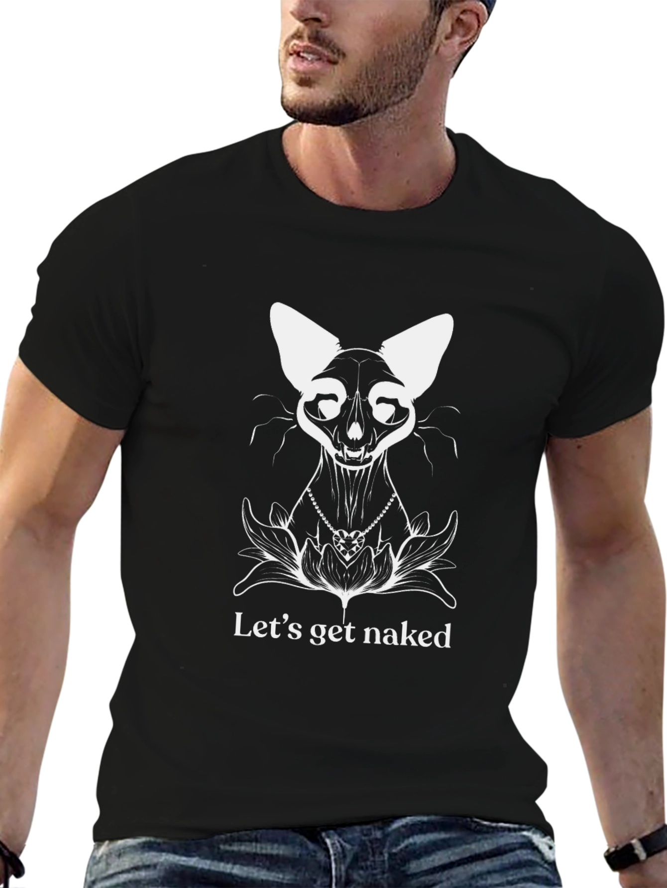 Cat Skeleton T-Shirt - Lets Get Naked