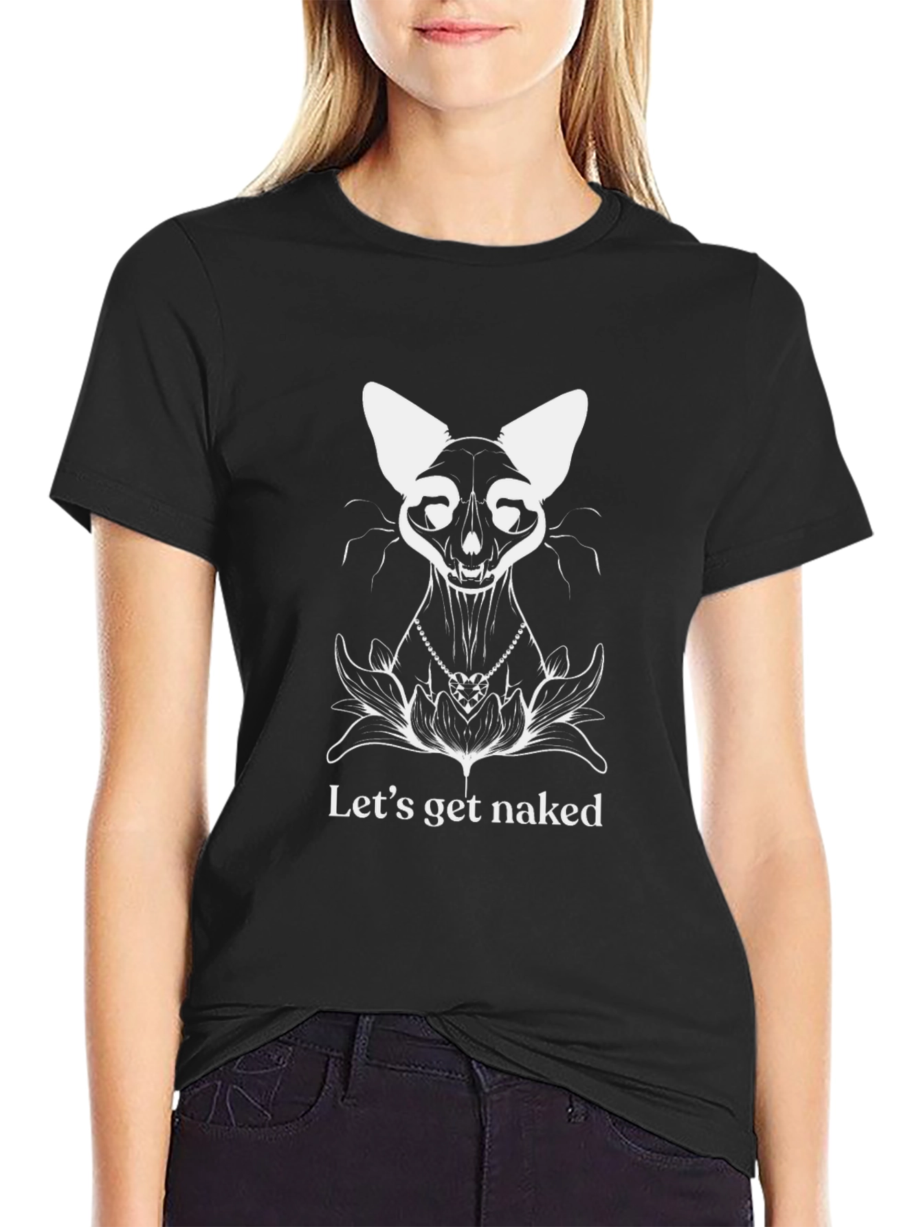Cat Skeleton T-Shirt - Lets Get Naked