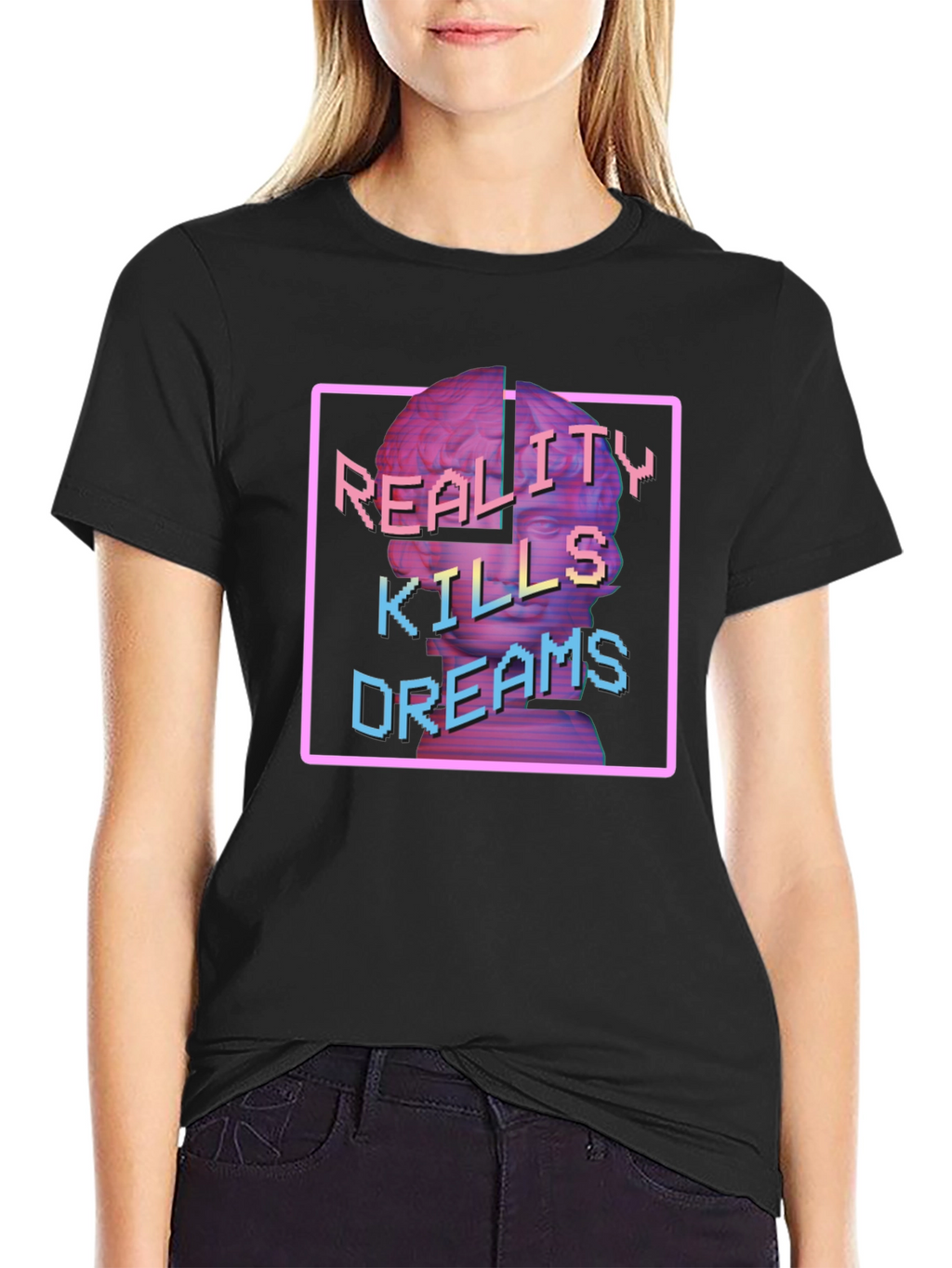 Reality Kills Dreams Graphic T-Shirt - Black