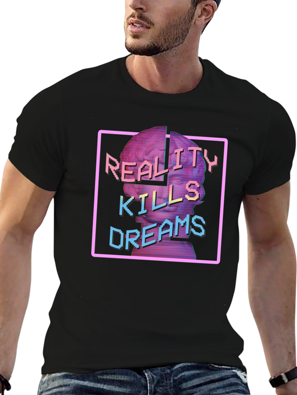 Reality Kills Dreams Graphic T-Shirt - Black