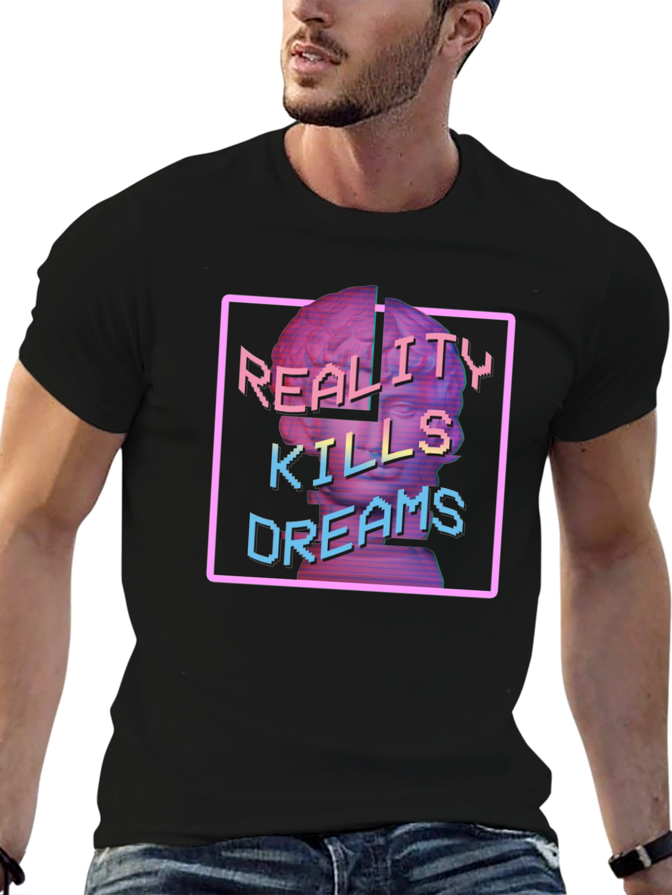 Reality Kills Dreams Graphic T-Shirt - Black