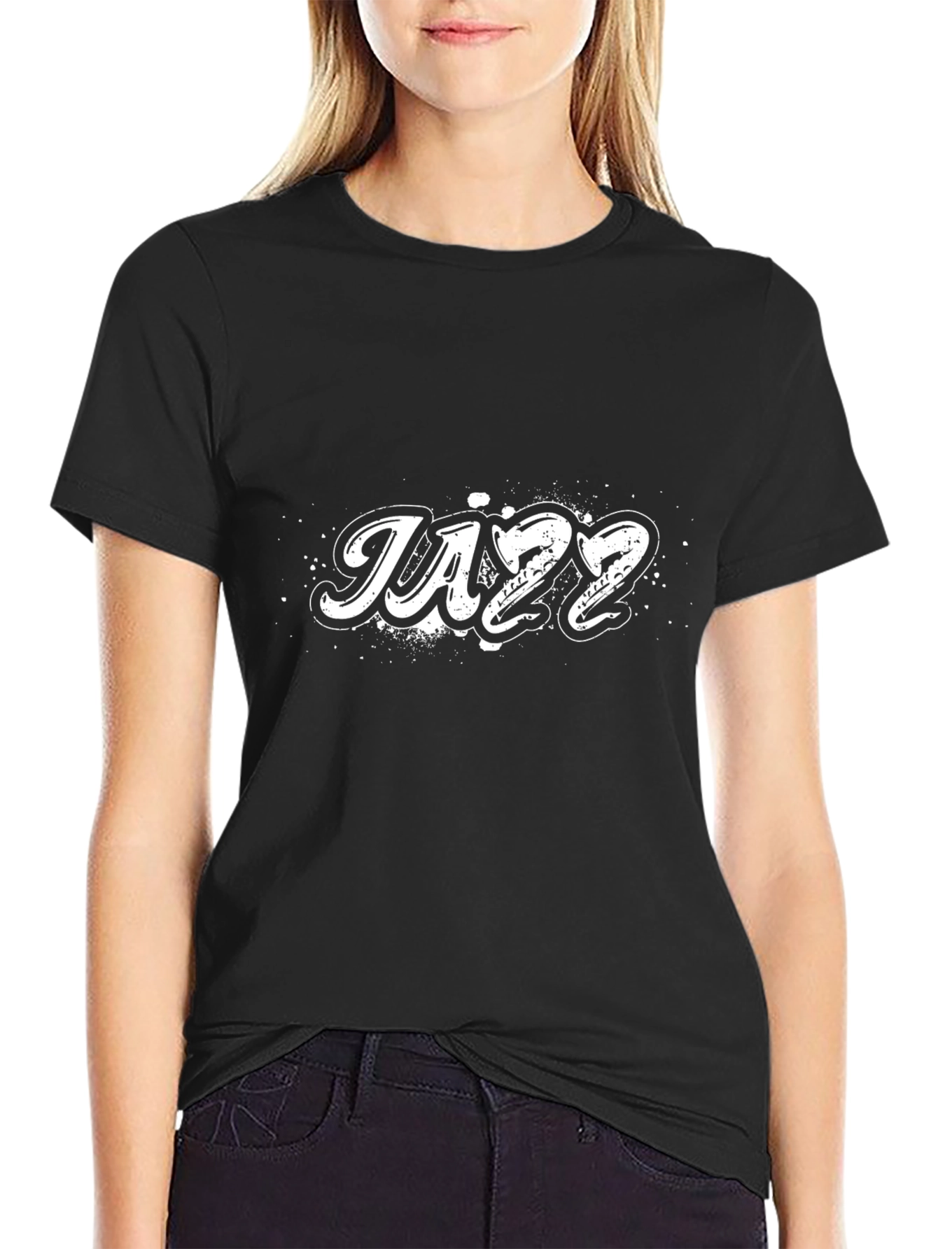 Jazz T-Shirt - Black Crew Neck Tee for Music Lovers