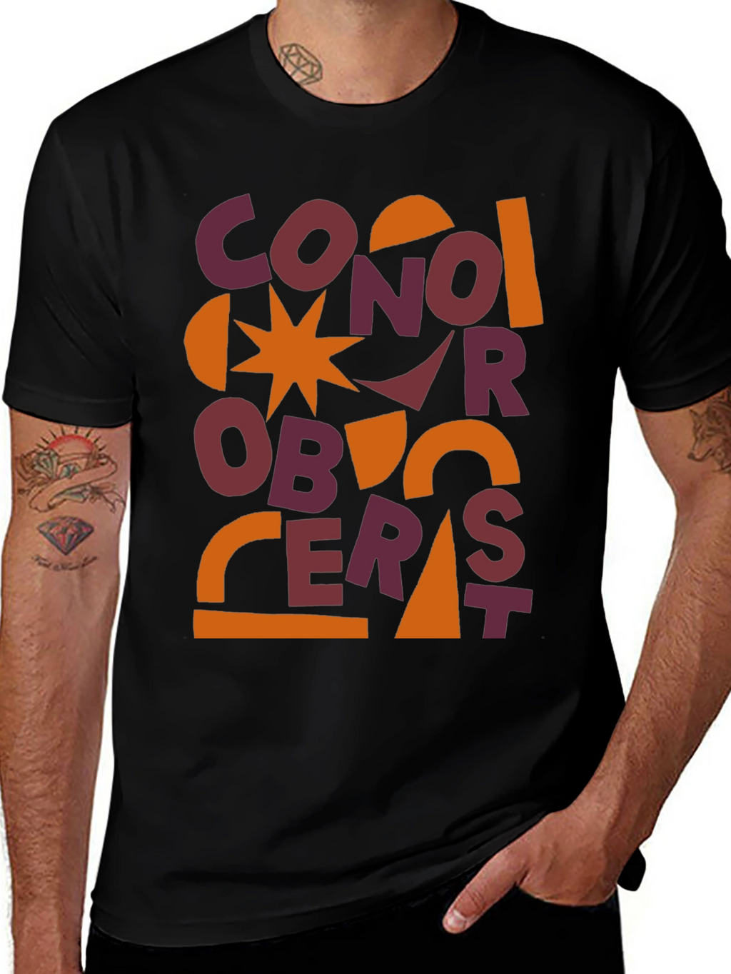 Abstract Graphic Print Mens T-Shirt