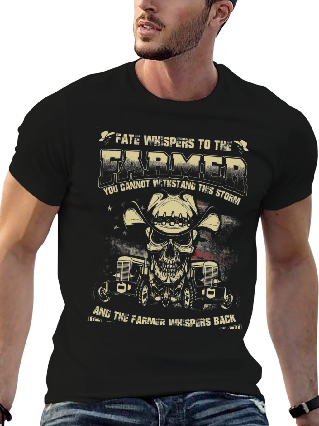 Farmer Skull Graphic T-Shirt - Fate Whispers