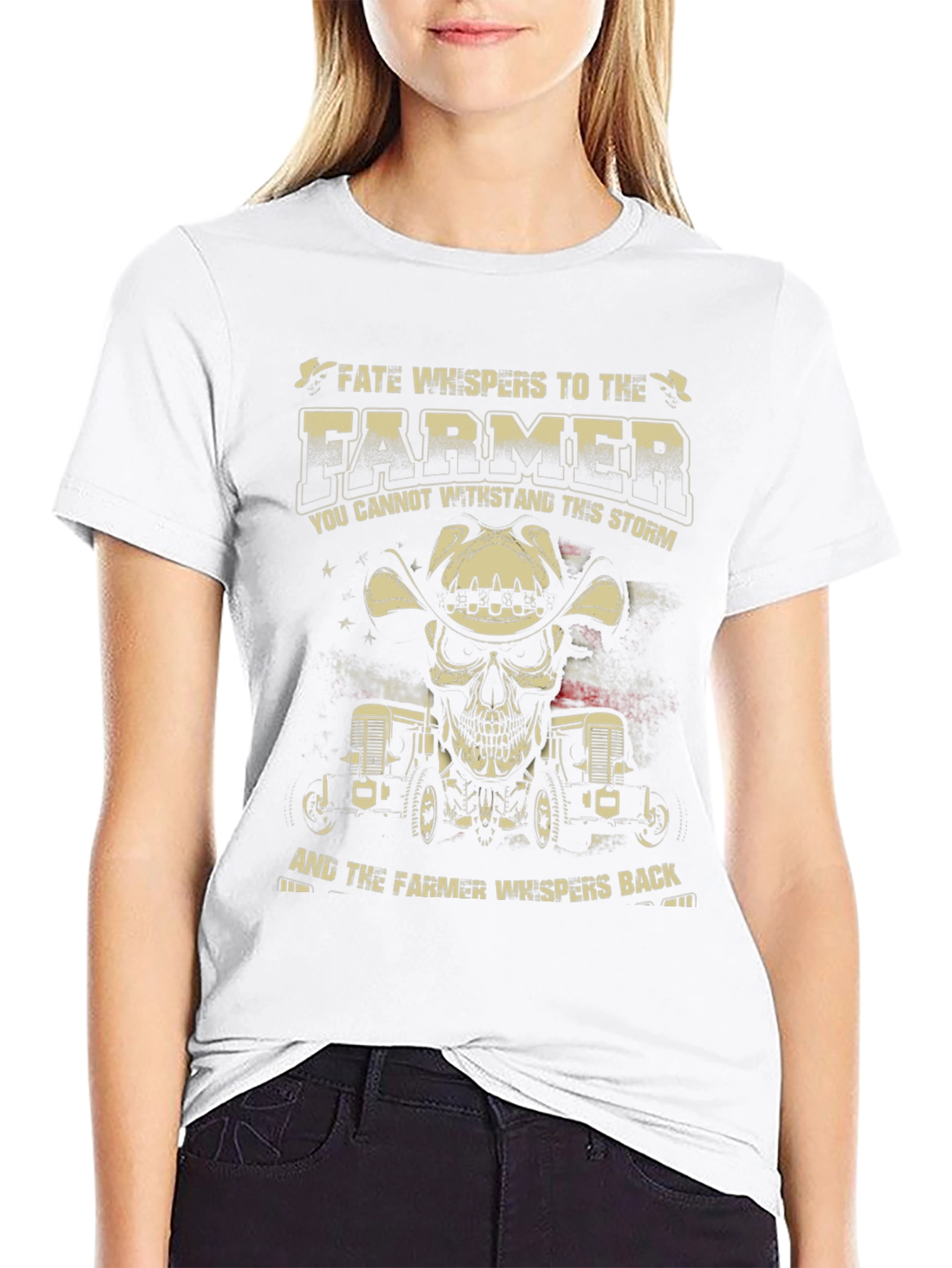 Farmer Skull Graphic T-Shirt - Fate Whispers