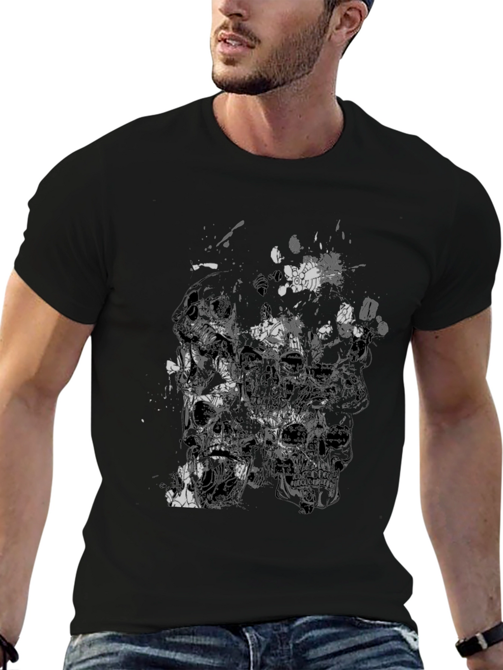 Skull Graphic Print Mens T-Shirt
