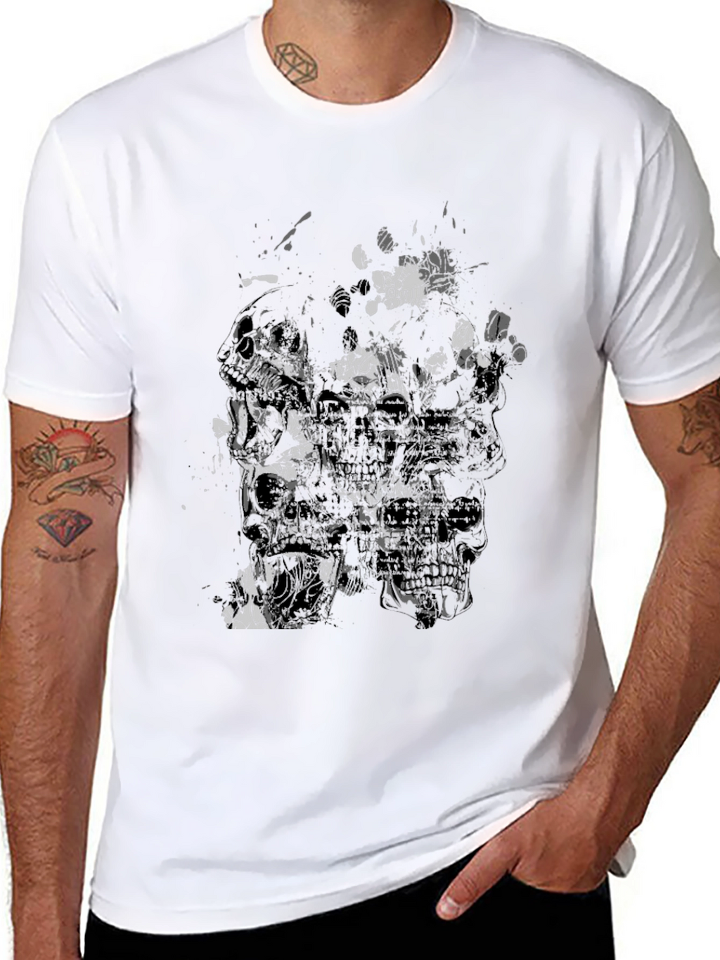 Skull Graphic Print Mens T-Shirt
