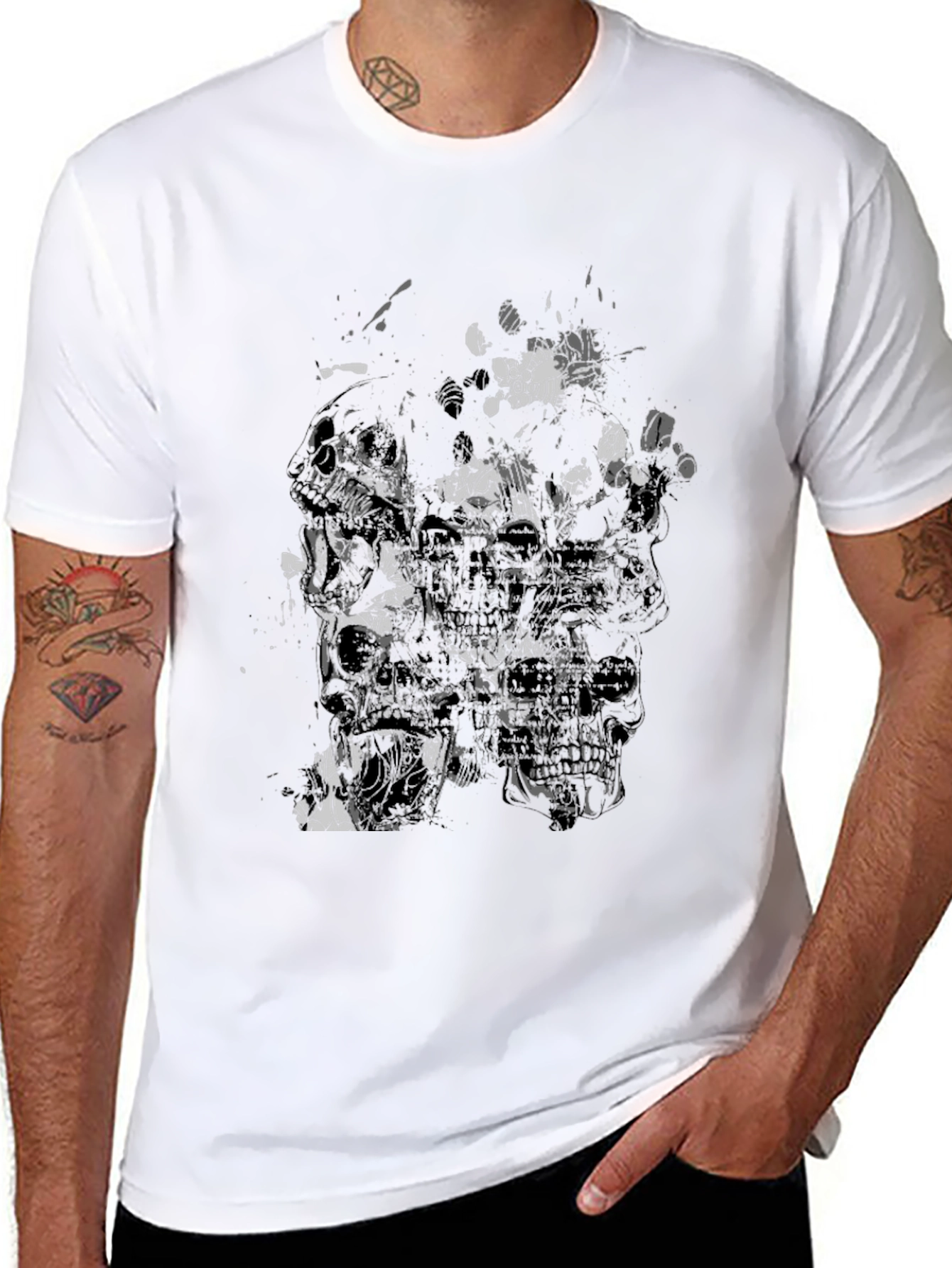 Skull Graphic Print Mens T-Shirt
