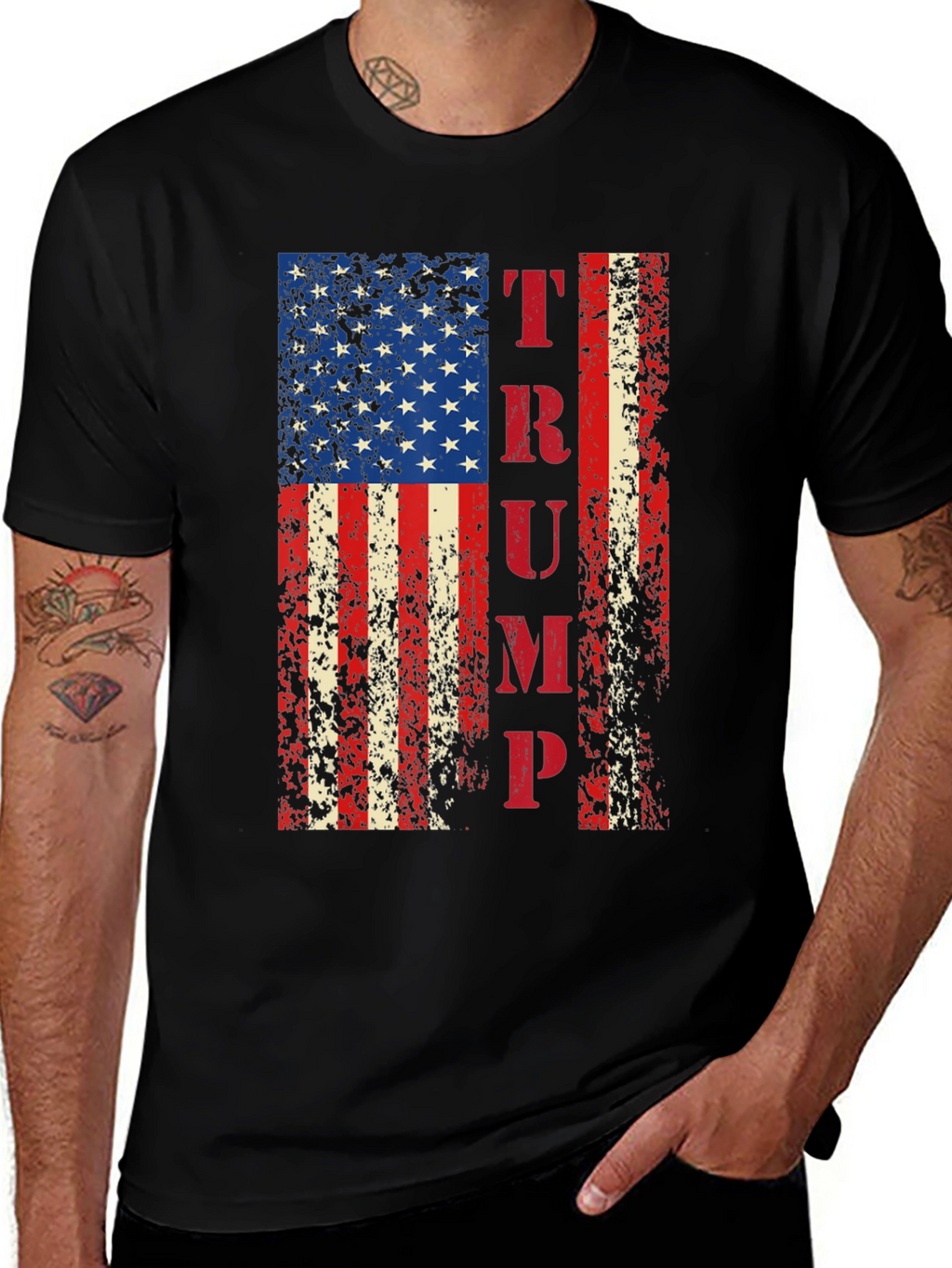 Trump Flag T-Shirt - Patriotic USA Tee