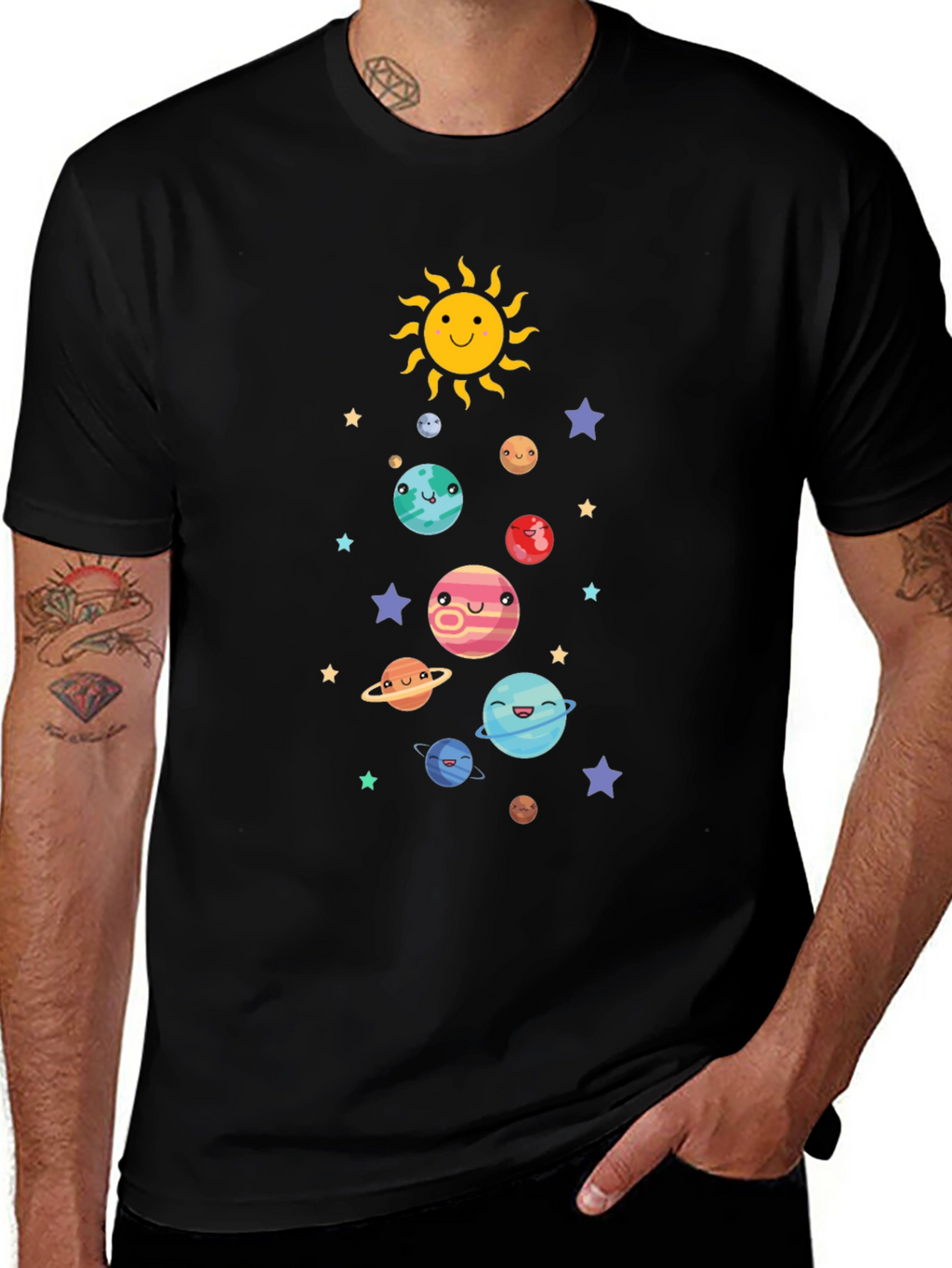 Cute Solar System Graphic T-Shirt