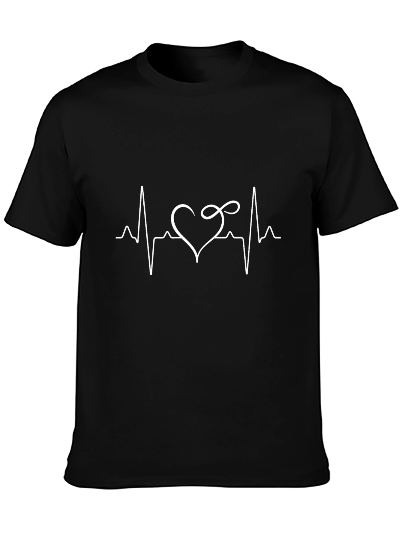 Heartbeat Love Black T-Shirt
