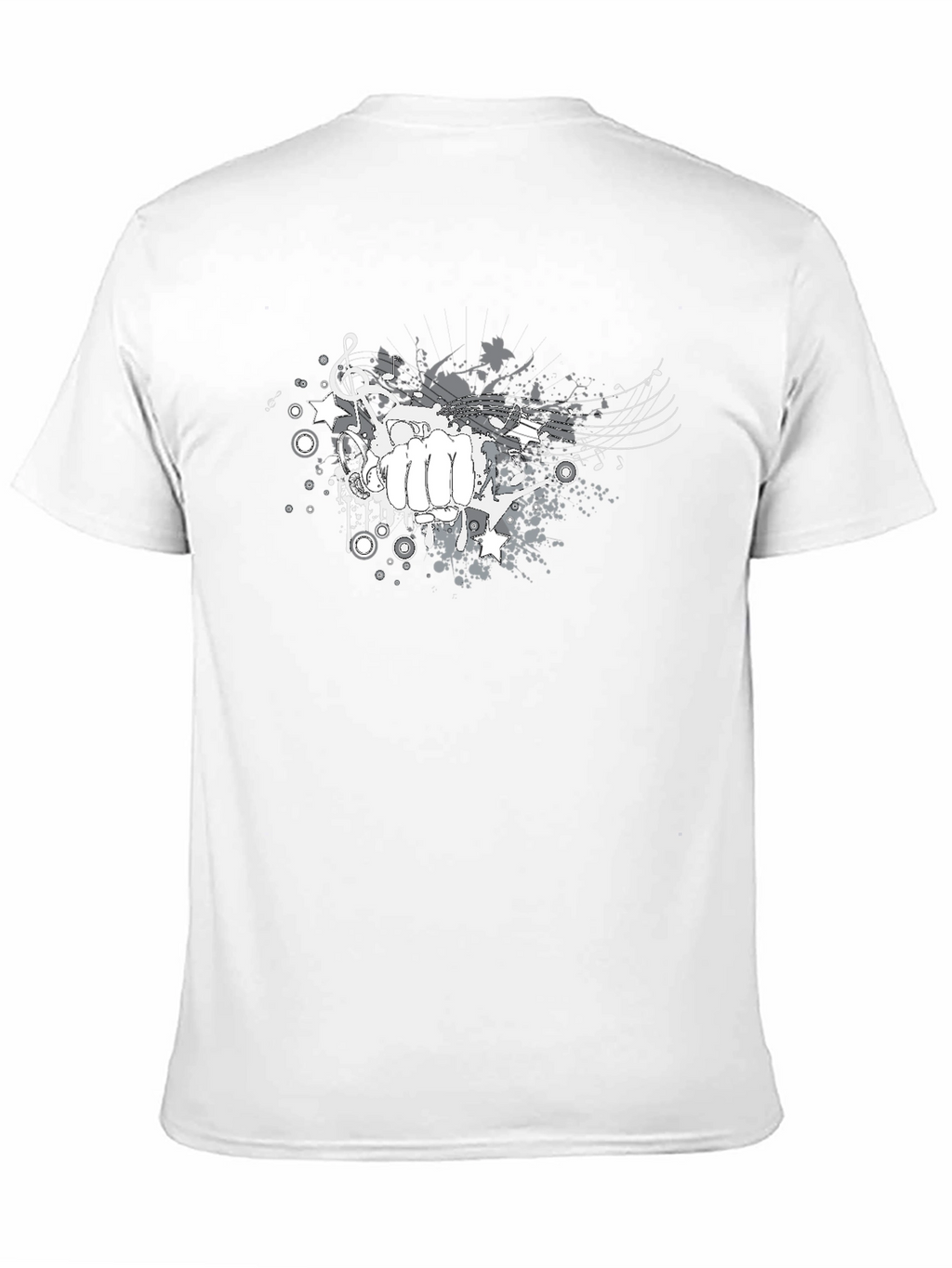 Abstract Fist Music Graphic Tee - Casual Comfort