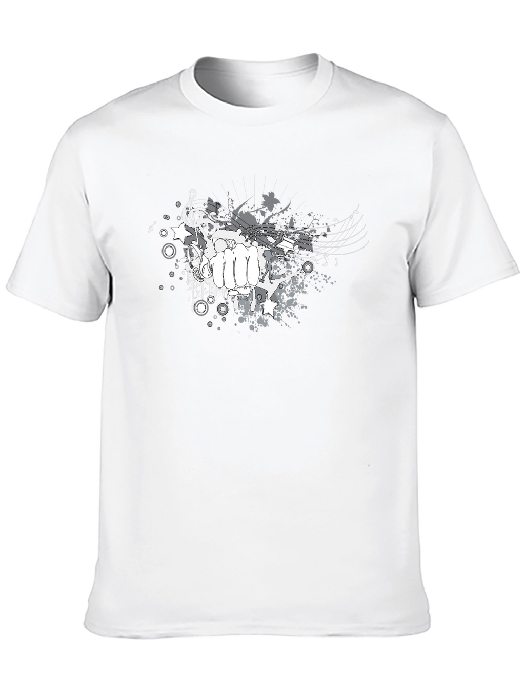 Abstract Fist Music Graphic Tee - Casual Comfort