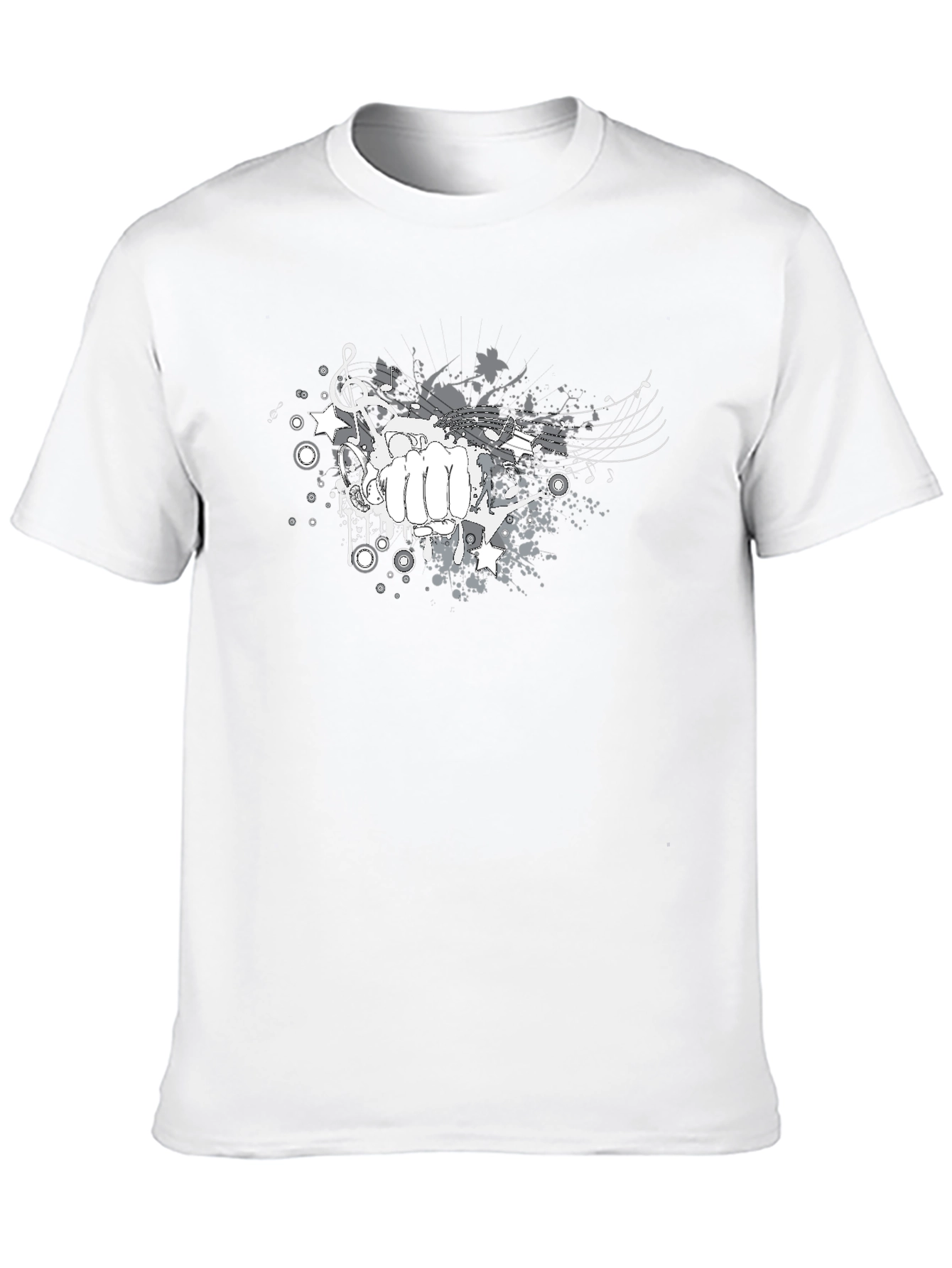 Abstract Fist Music Graphic Tee - Casual Comfort