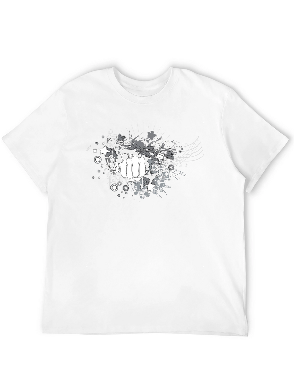 Abstract Fist Music Graphic Tee - Casual Comfort