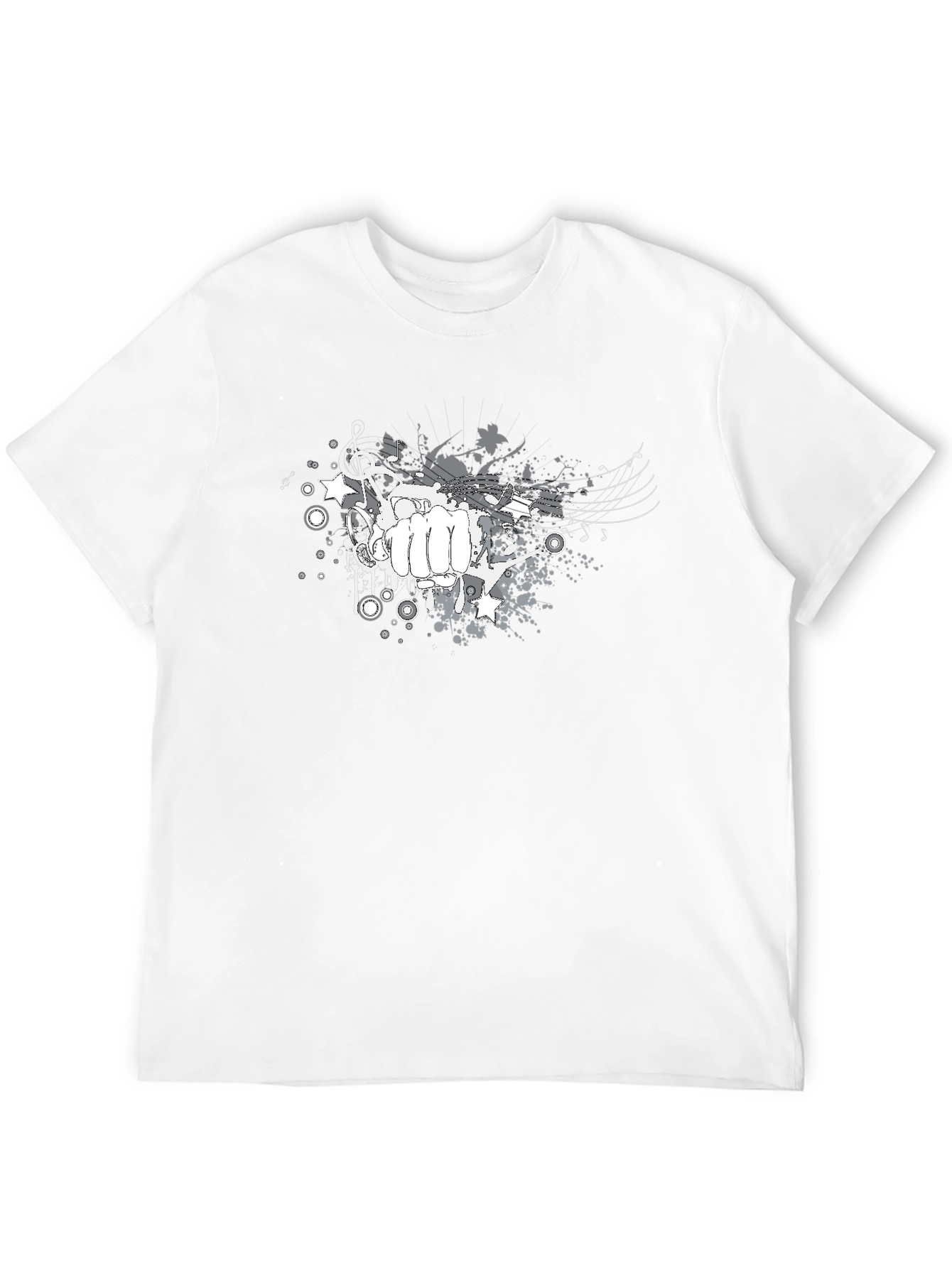 Abstract Fist Music Graphic Tee - Casual Comfort