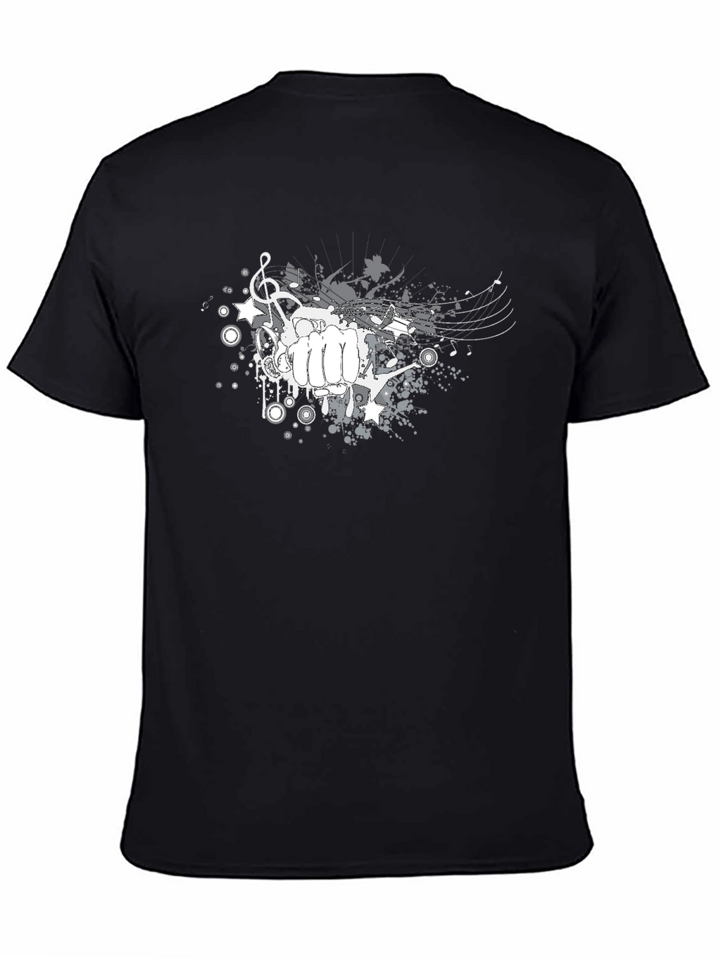 Abstract Fist Music Graphic Tee - Casual Comfort