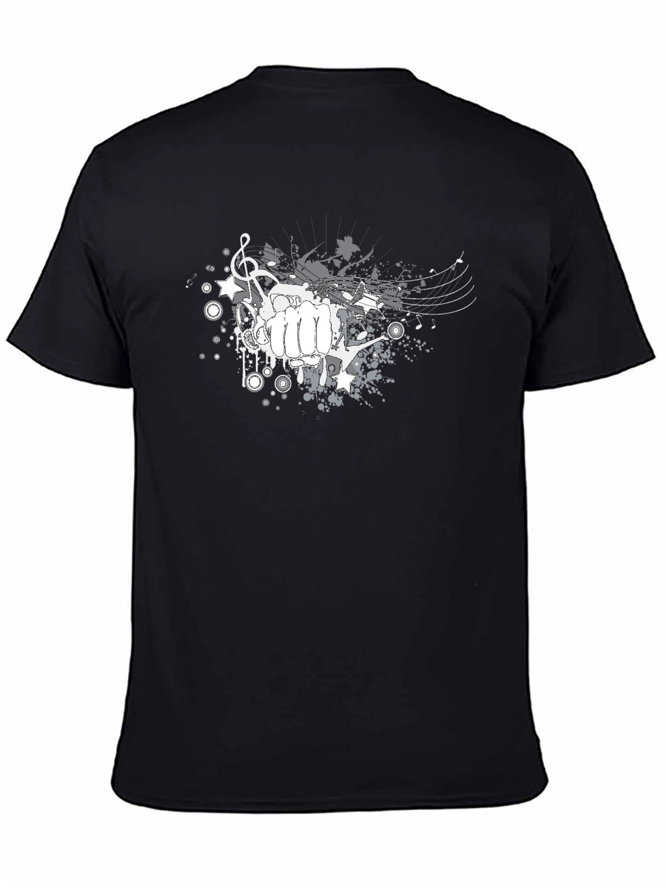 Abstract Fist Music Graphic Tee - Casual Comfort