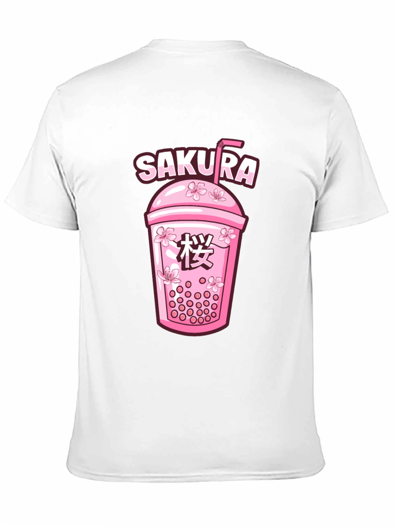 Sakura Boba Tea Graphic Tee - Unisex Black T-Shirt