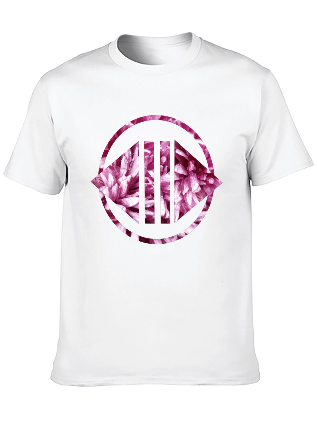 Floral Circle Graphic Print Black Tee